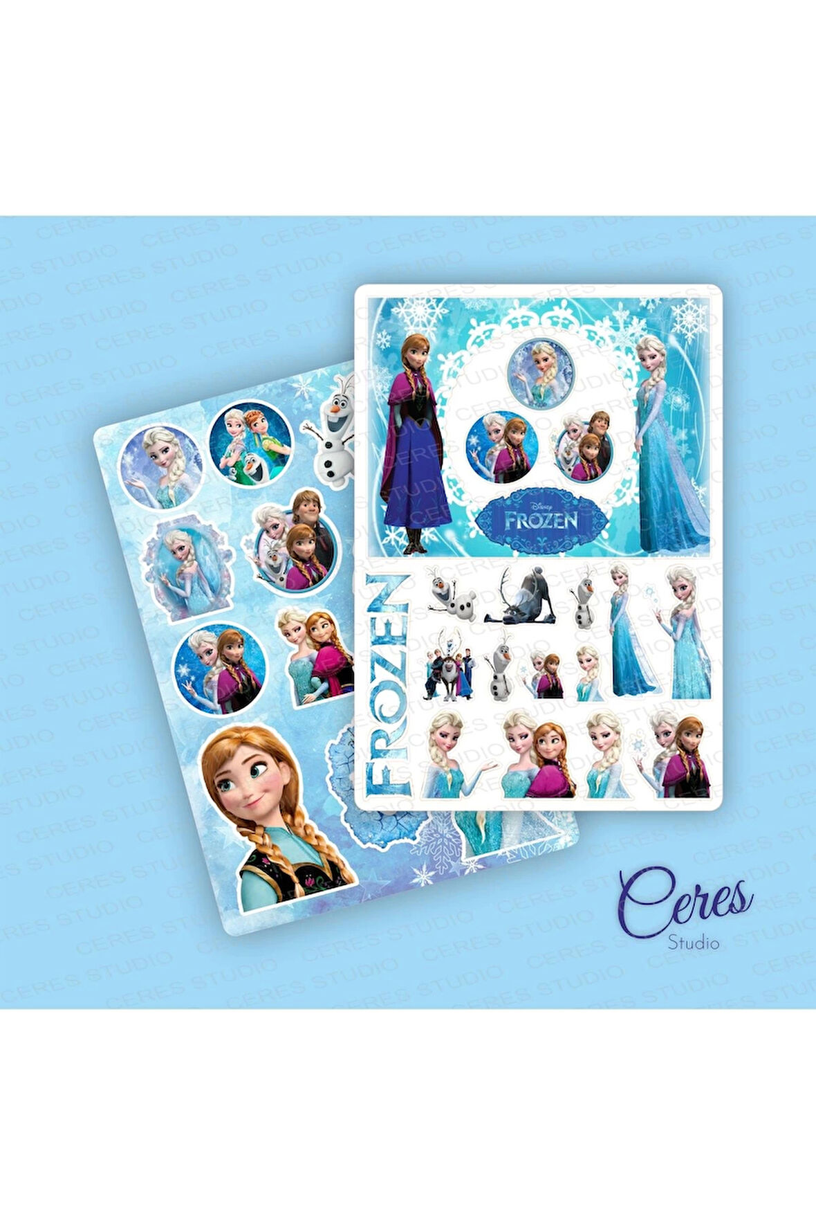 Elsa Frozen Sticker Etiket 2 Sayfa Etiket (A5)
