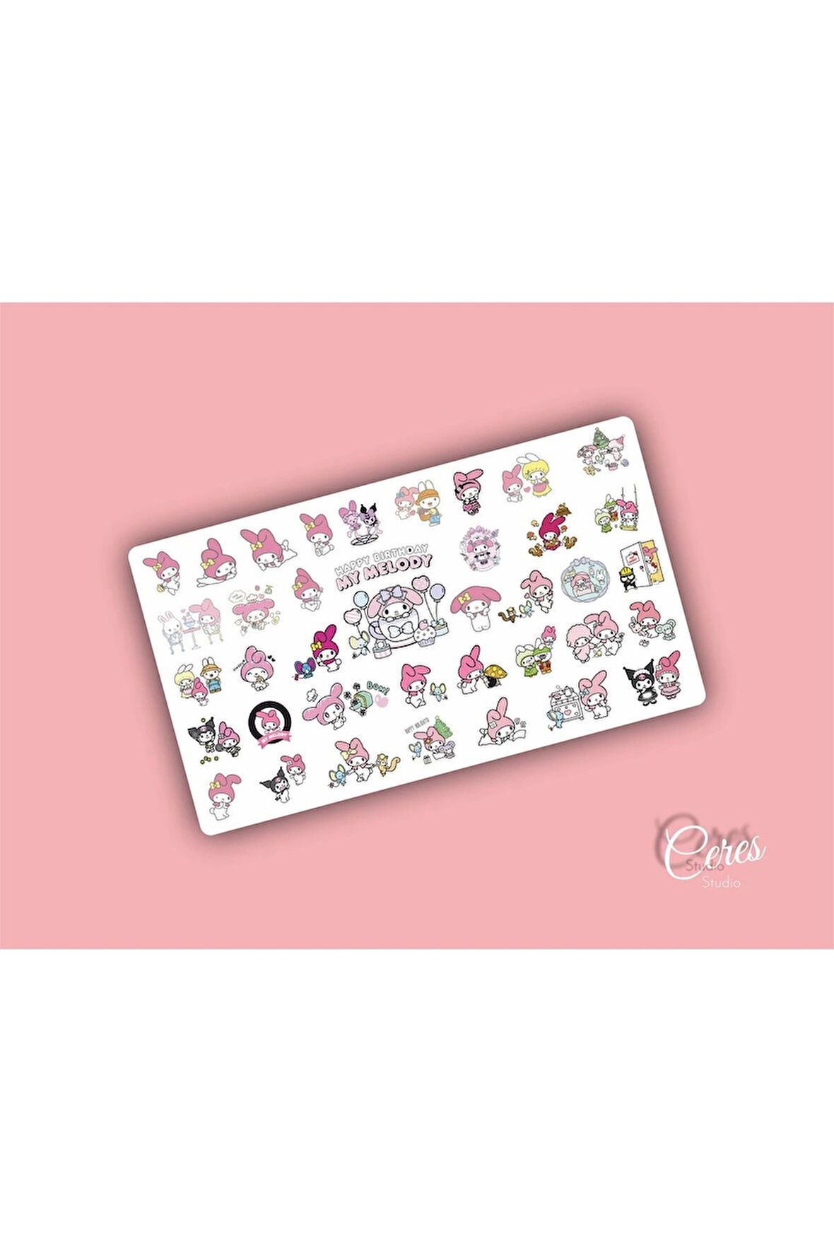 My Melody Sanrio Hello Kitty Sticker Etiket 1 Sayfa 38 Adet Etiket