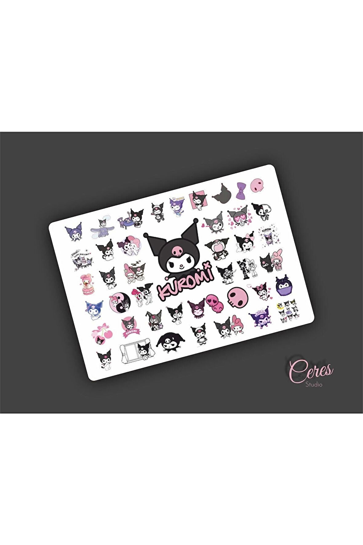 Kuromi Sticker Etiket Tek Sayfa 43 Adet Etiket ( Planlayıcı Bullet Journal Için Uygundur.)