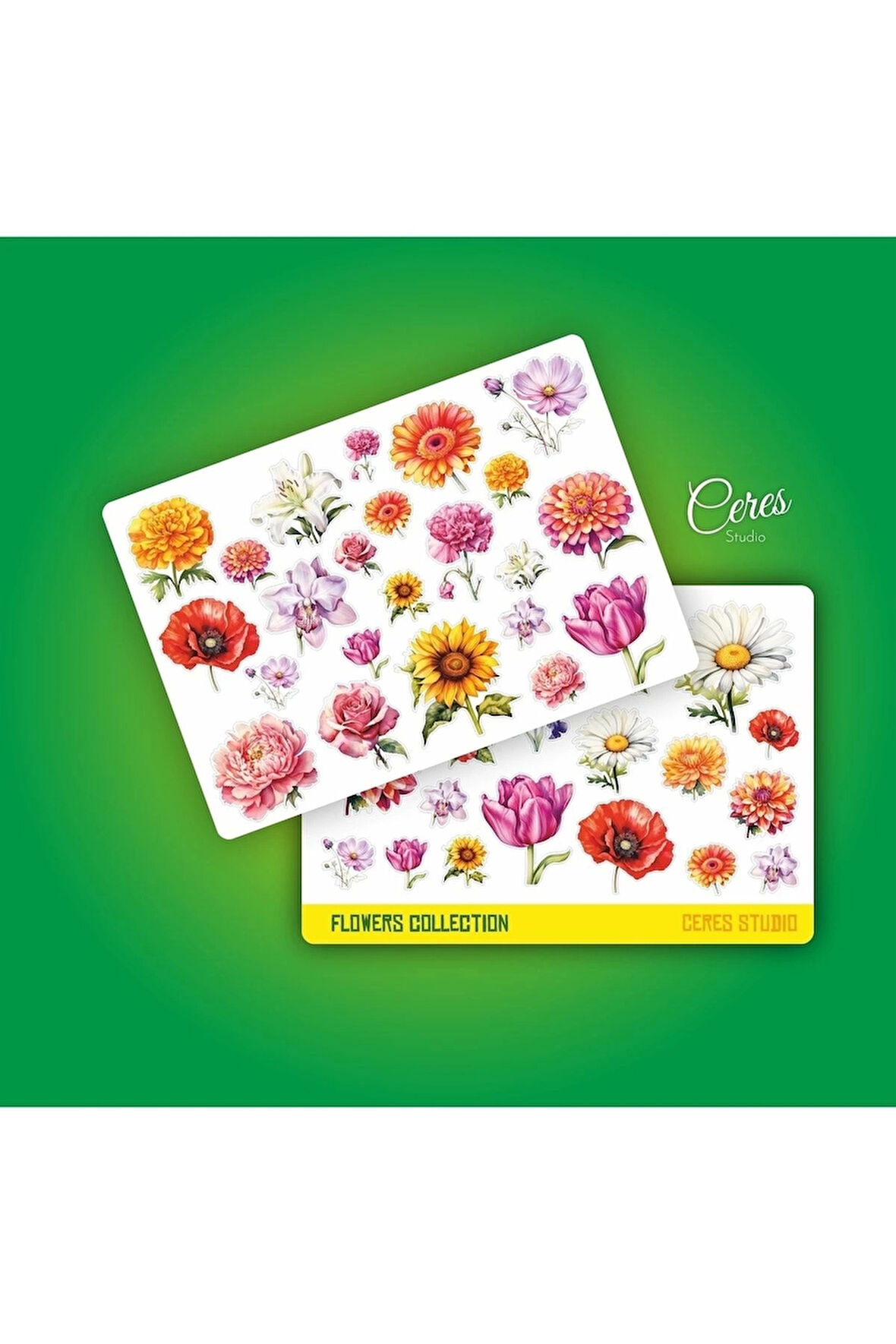 Çiçekler Sticker Set 2 Syf 42 Etiket Planlayıcı Bullet Journal Telefon için Uygundur.