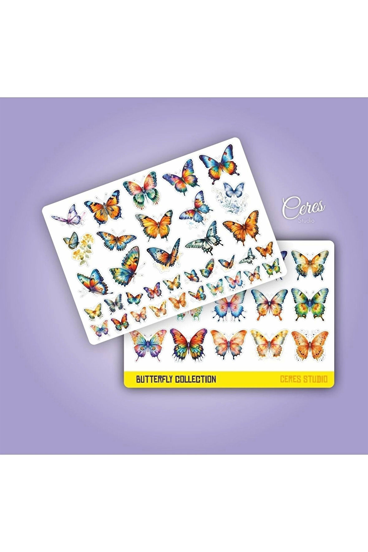 Kelebek Sticker Set 2 Syf 50 Etiket Planlayıcı Bullet Journal Telefon için Uygundur.