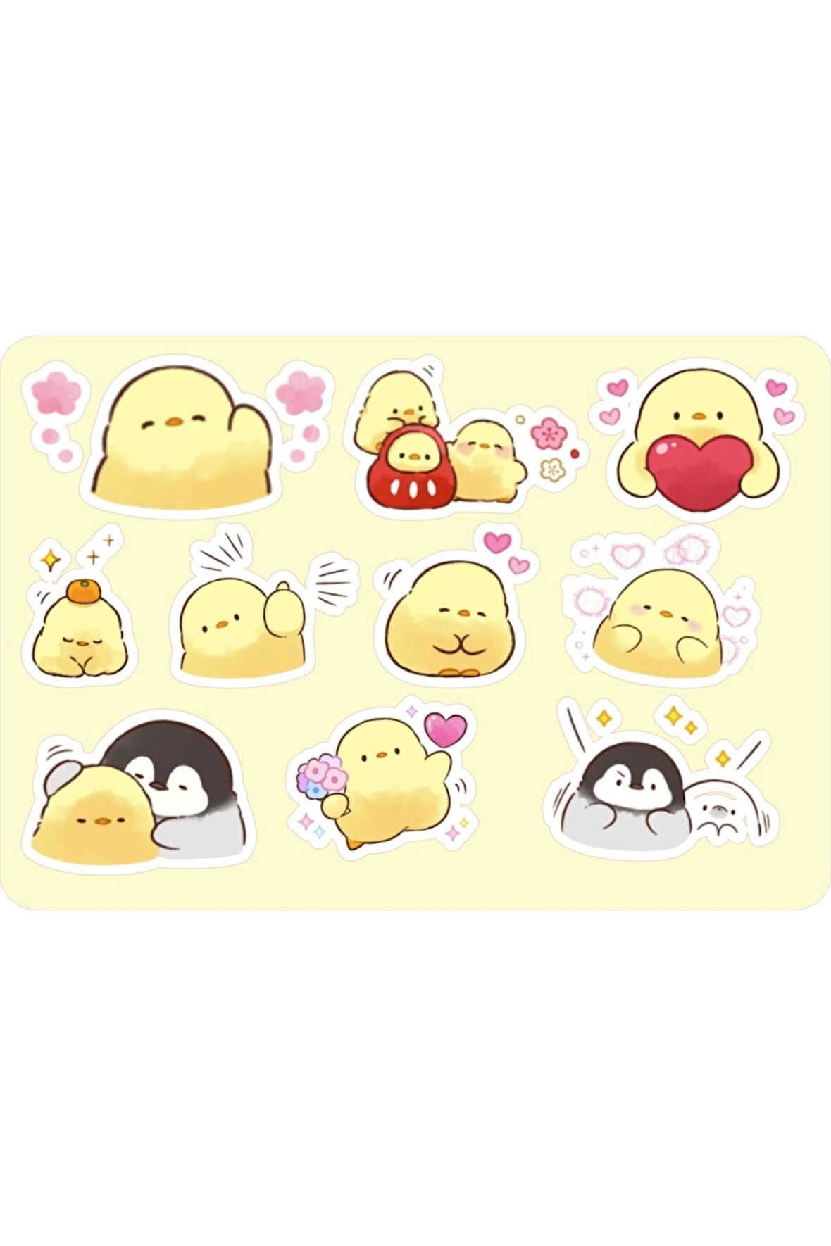 Chicky Sticker Etiket 3 Sayfa 31 Adet Etiket - Sarı Civciv