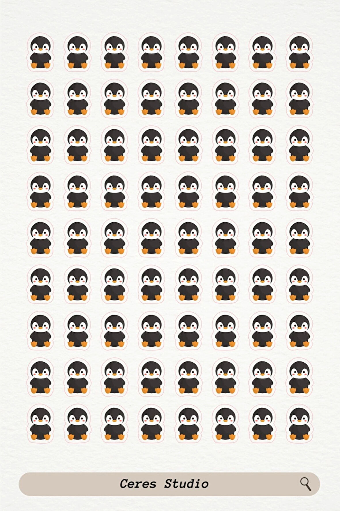 Penguen Pingu Sticker Etiket 3 Sayfa 216 Adet Etiket - Penguen Penguin