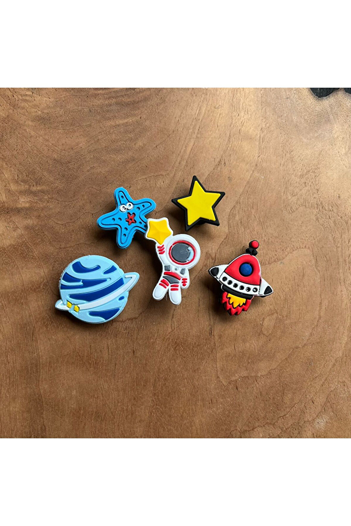 Jibbitz Terlik Süsü 5 Li Set Uzay ,Astronot ,Yıldız, Uzay Aracı Temalı
