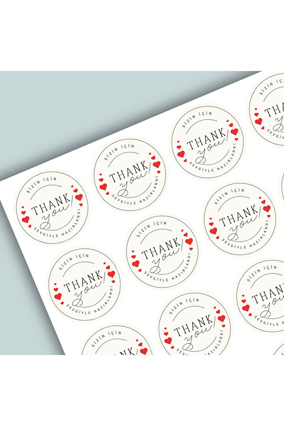 Thank You Sticker Teşekkürler Etiketi Kargo Ambalaj Paketleme 3,5 cm 105 Adet Kuşe Yapışkanlı Parlak