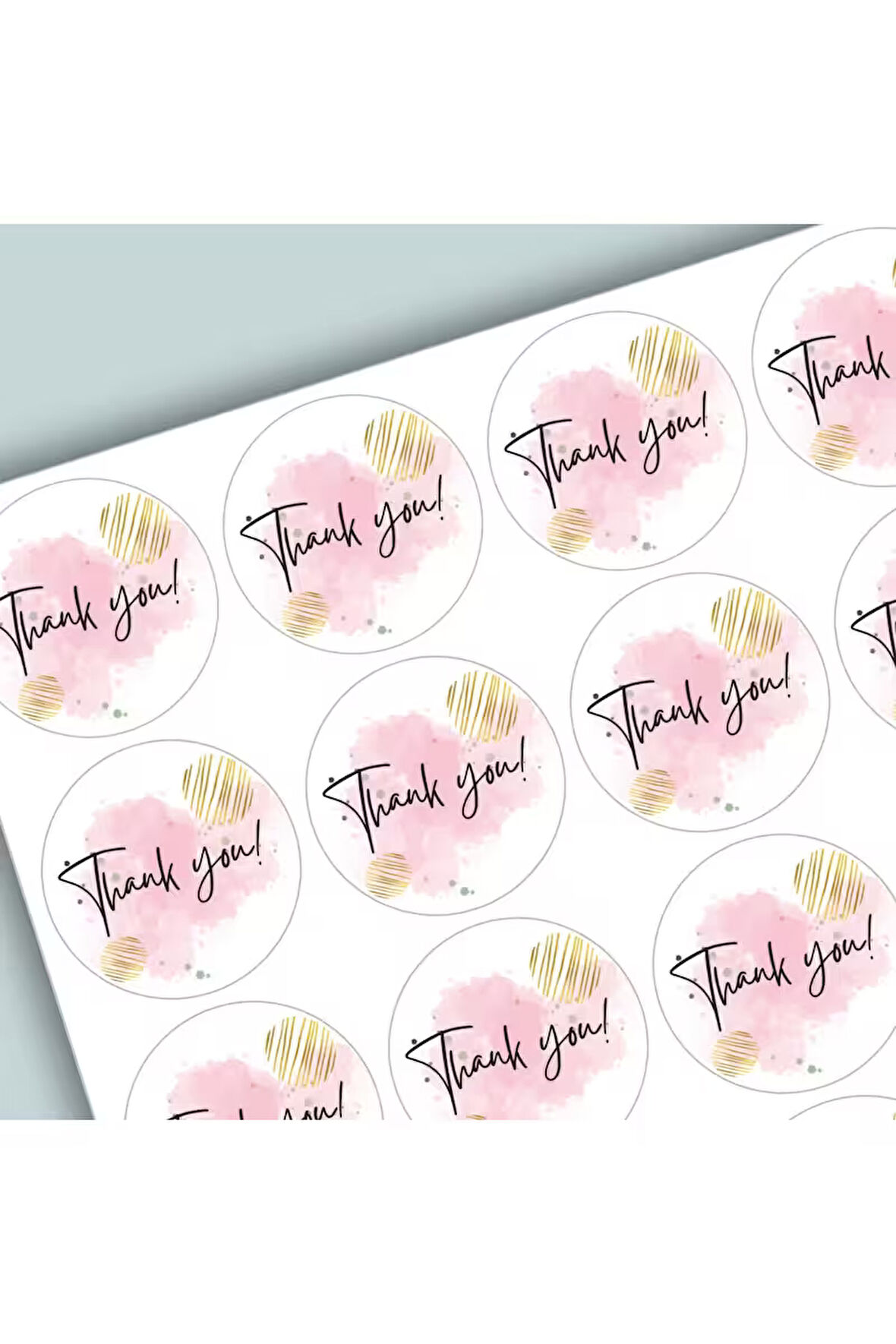 Thank You Sticker Teşekkürler Etiketi Kargo Ambalaj Paketleme 3,5 cm 105 Adet Kuşe Yapışkanlı Parlak