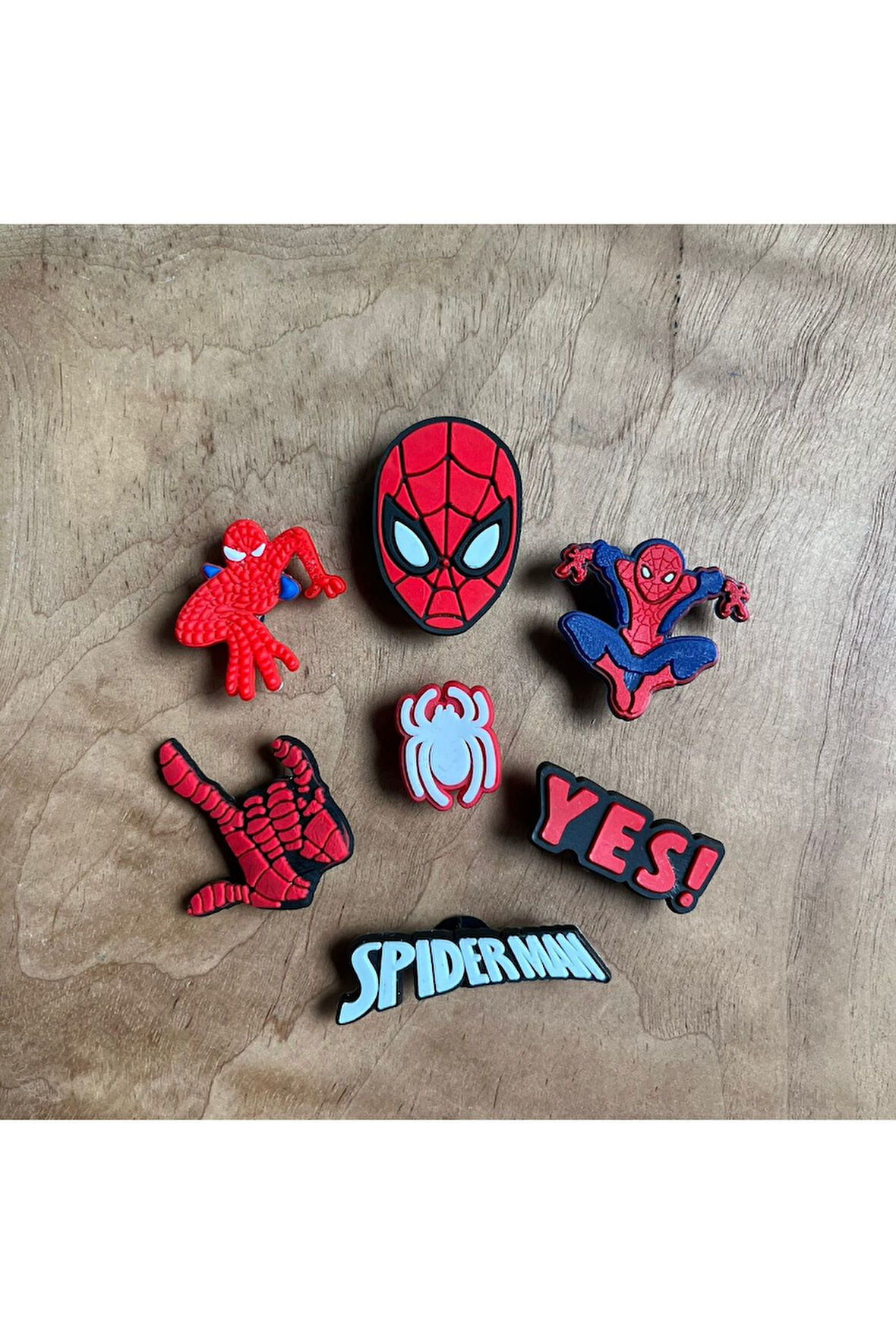 Jibbitz Terlik Süsü 7' Li Set Örümcek Adam ,Spiderman Temalı