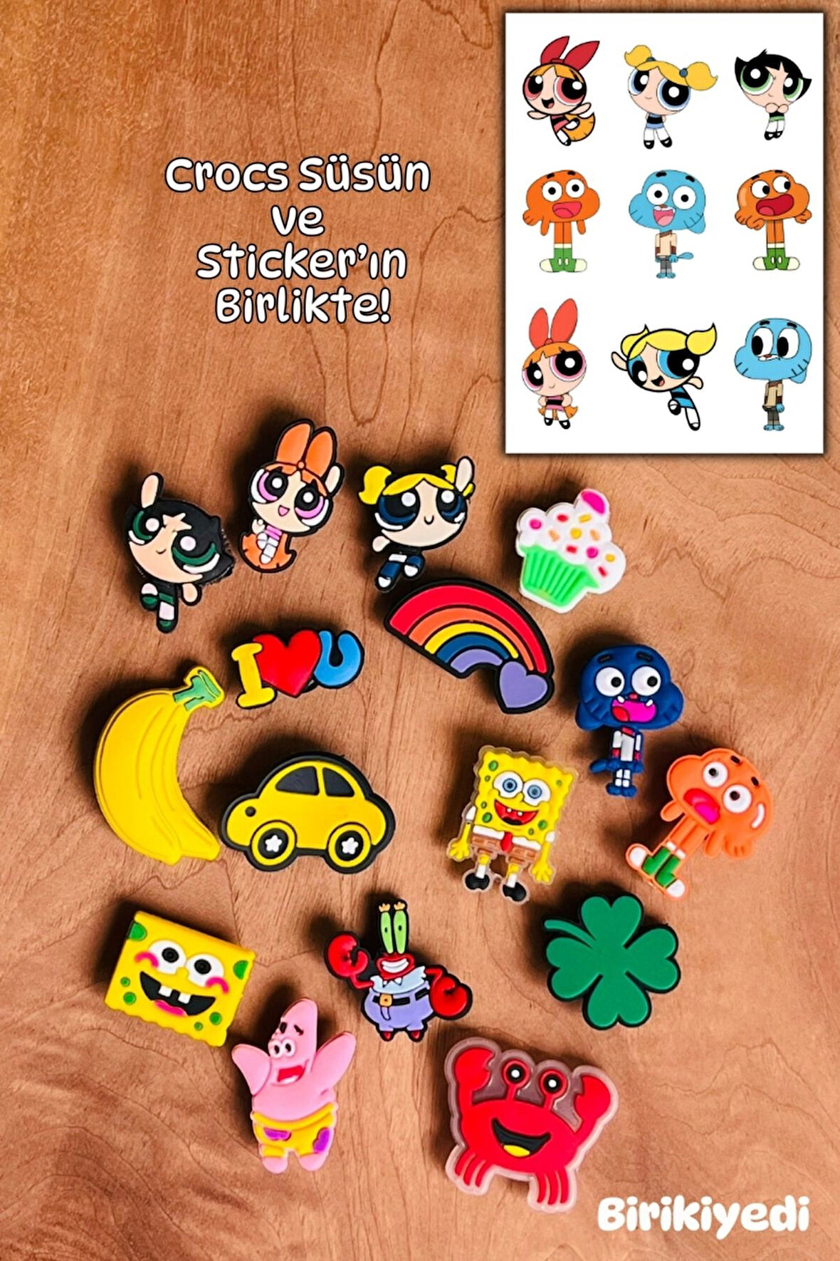 Jibbitz Terlik Süsü Sevimli Karakterler 16'Lı Süper Set