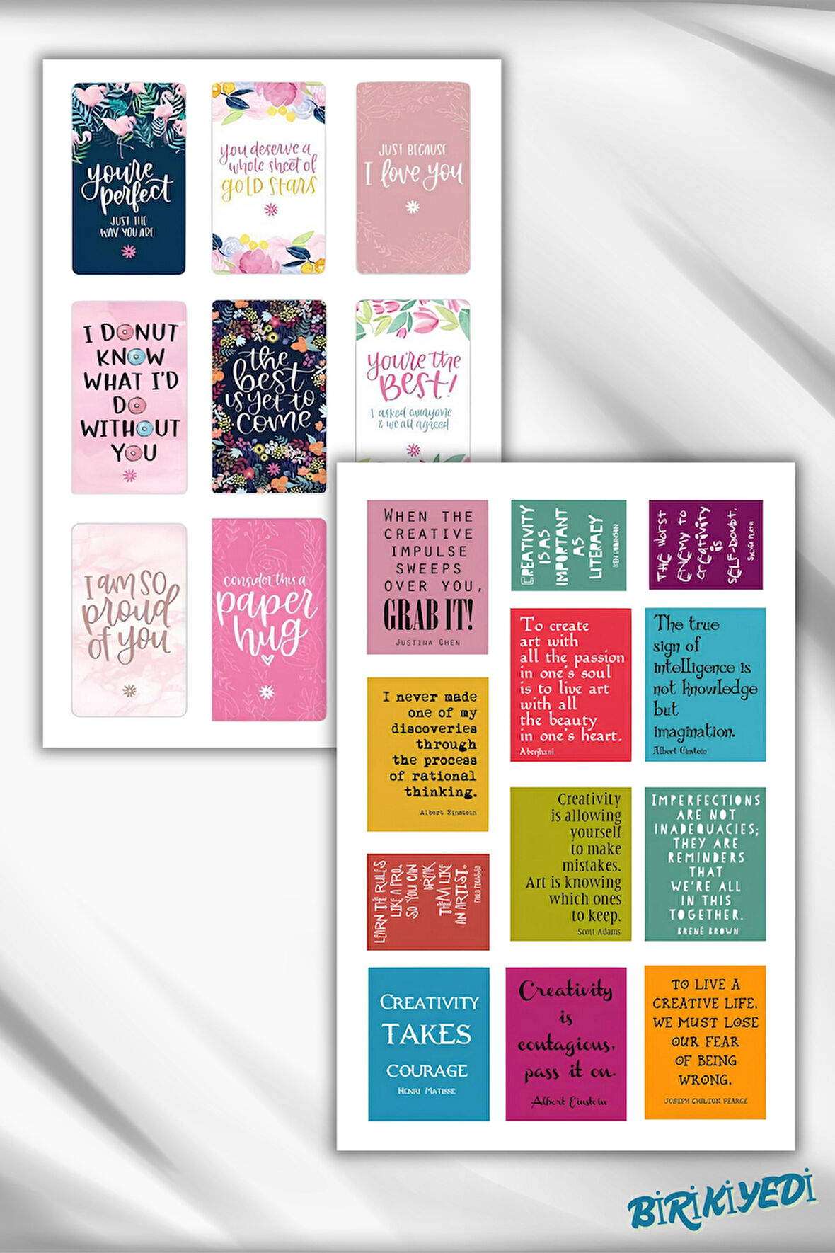 2'Li Motto /Motivasyon Temalı Ajanda Laptop Tablet Telefon Sticker Seti