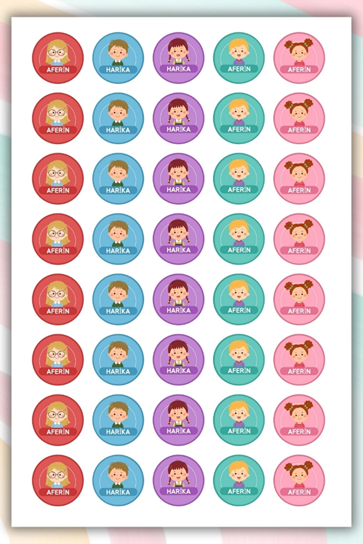 40 Adet Öğretmenler İçin Ödül/Ödev/Motivasyon/Etiket Okul Sticker