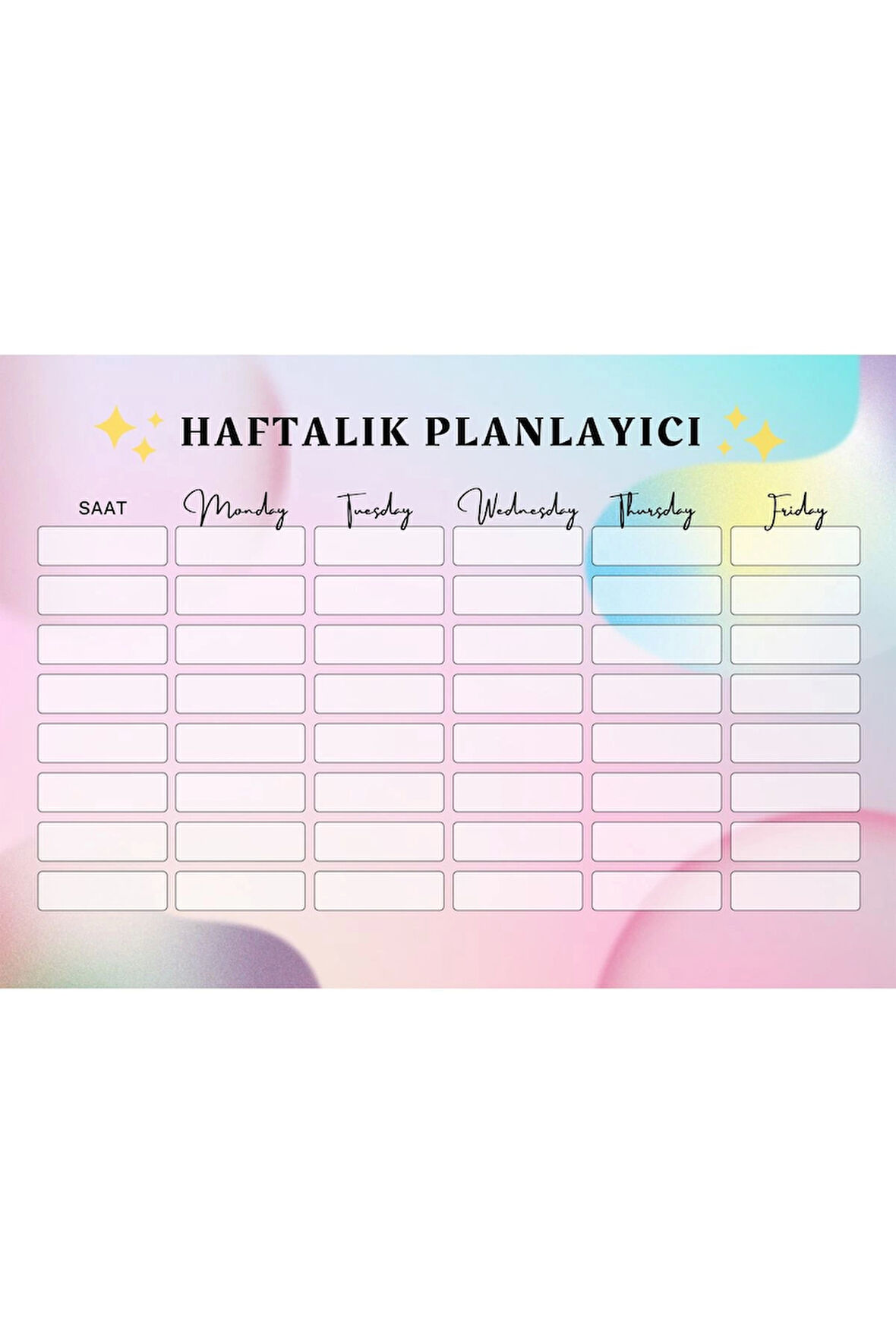 Haftalık Planlayıcı Not Defteri