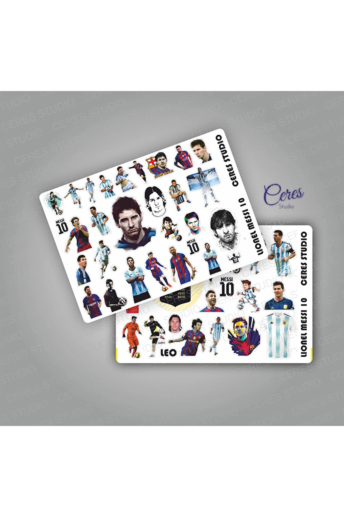 Lionel Messi Leo 10 Sticker Etiket 2 Sayfa 55 Adet Etiket