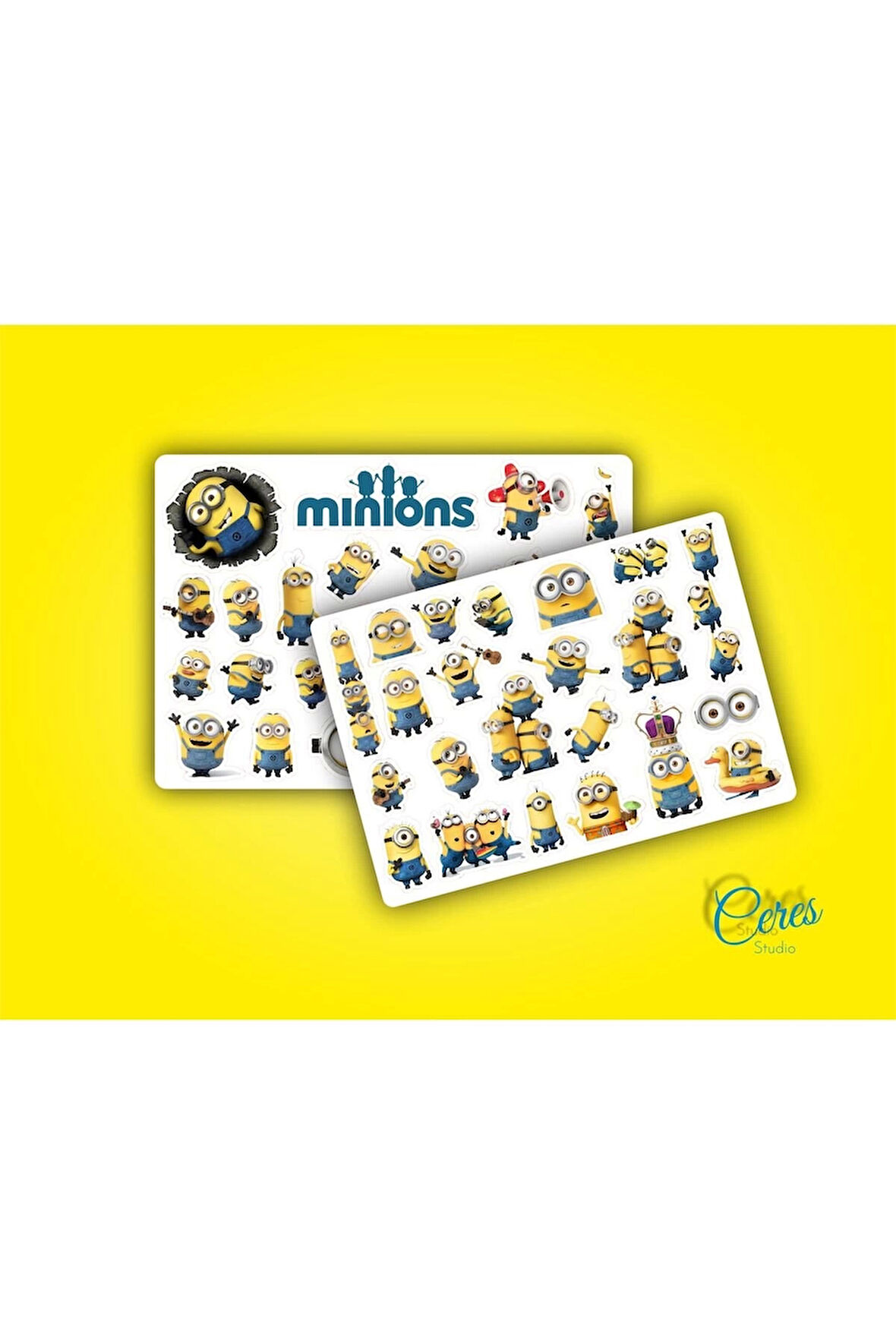 Minions Minyonlar Sticker Etiket 2 Sayfa 46 Adet Etiket