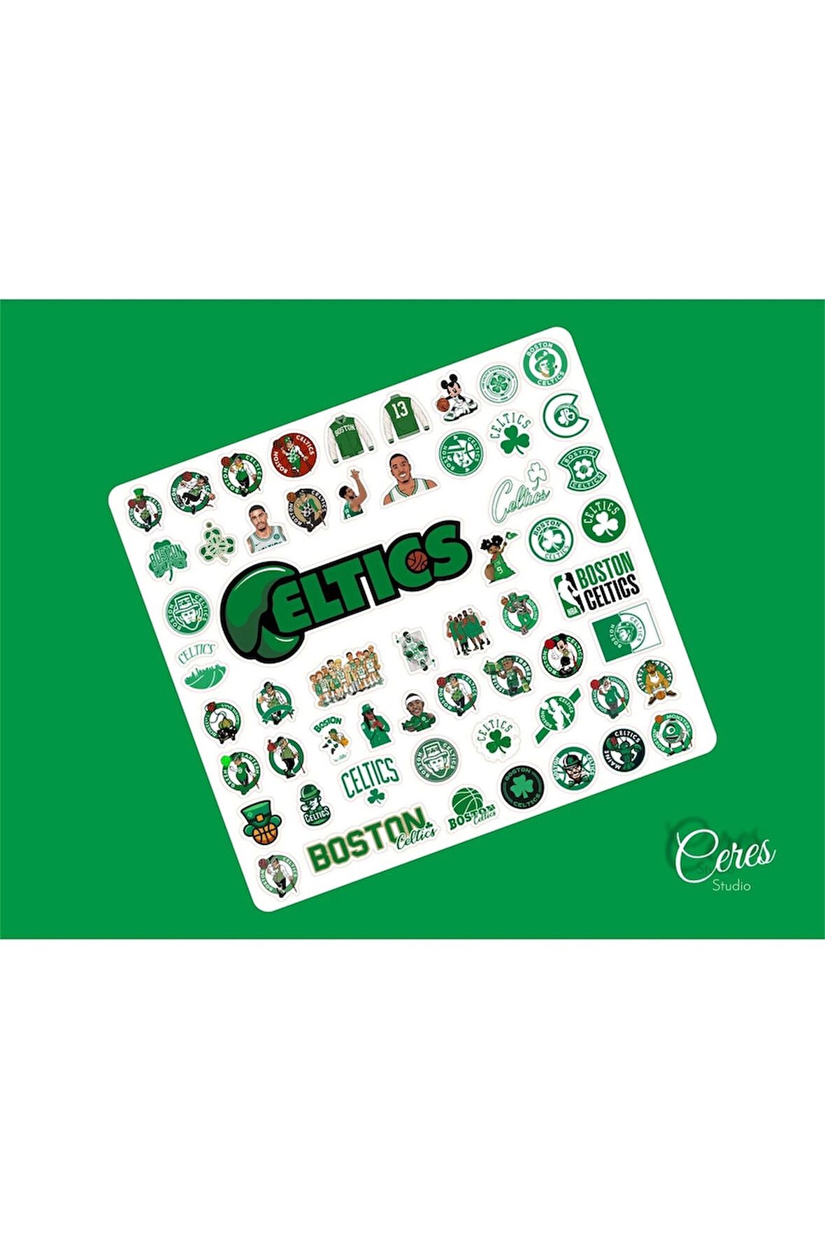 Boston Celtics Nba Sticker Etiket 1 Sayfa 58 Adet Etiket