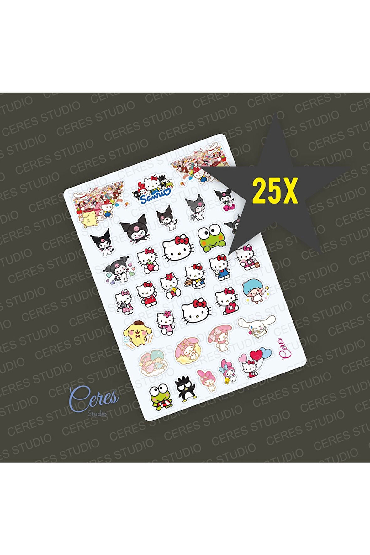 25 Sayfa SANRIO Hello Kitty Kuromi Sticker - (Kırtasiyeler ve Özel Günlerde Hediyelik İçin Vb. )