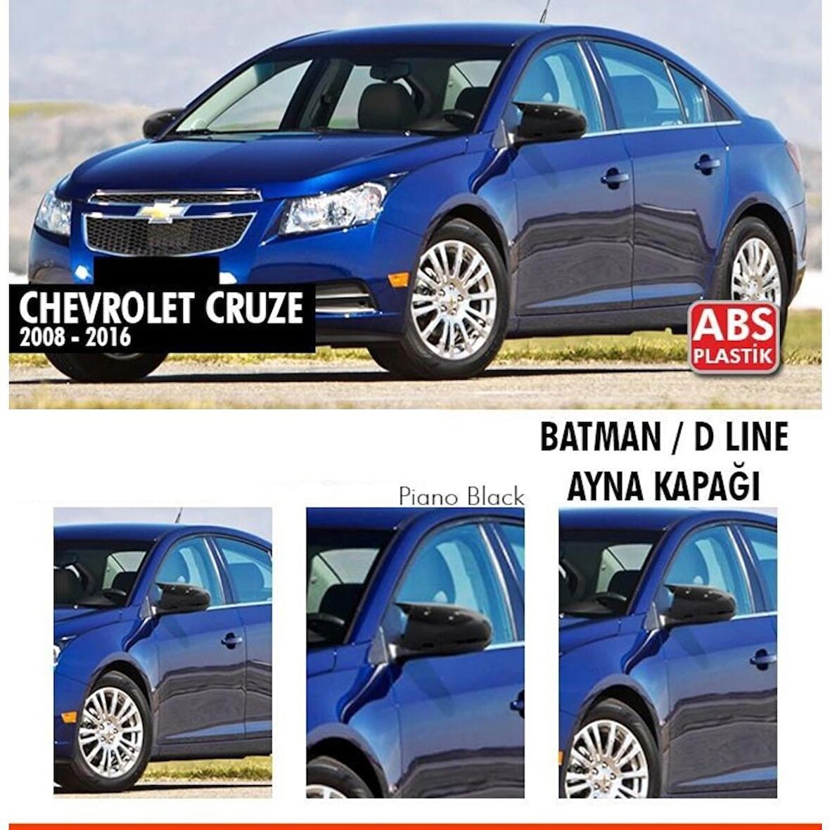 Cruze Batman Yarasa Ayna Kapağı Piano Black / 2012-2016