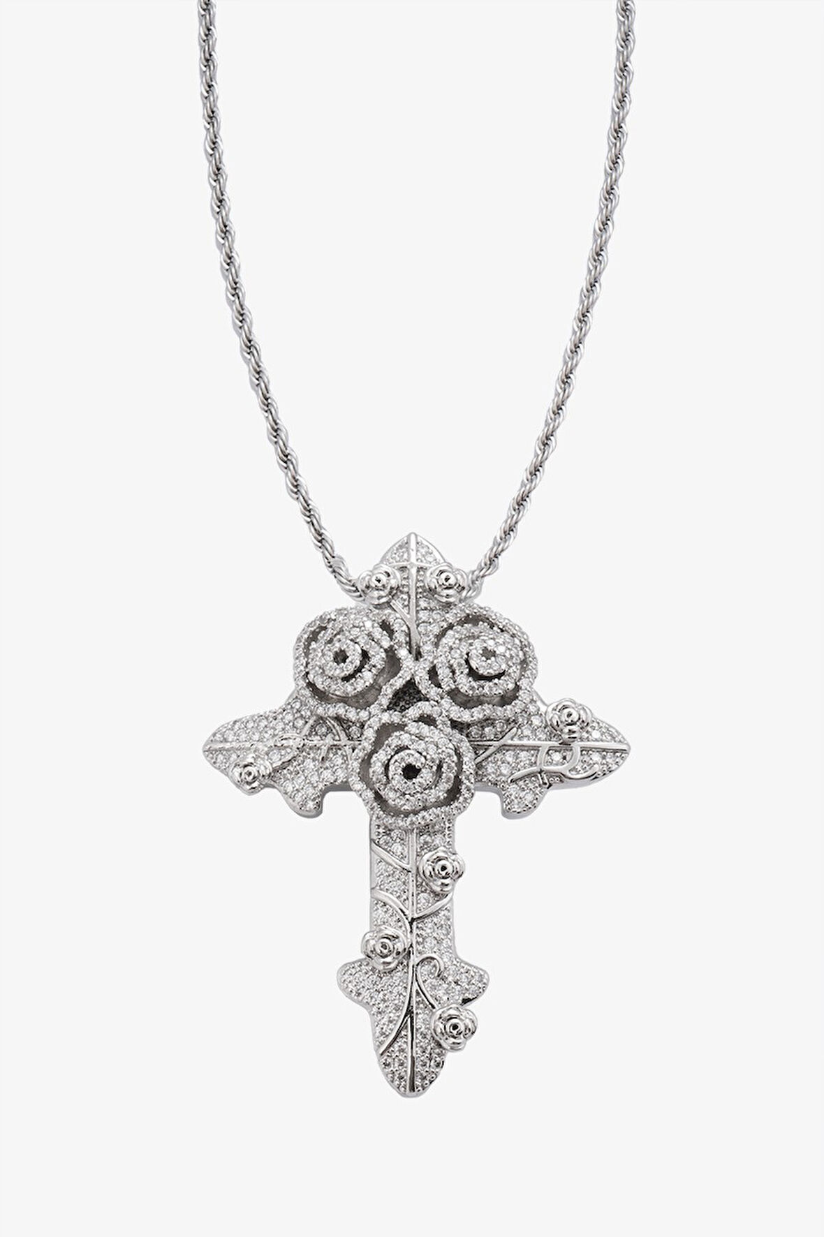 Iced Out Cross Kolye