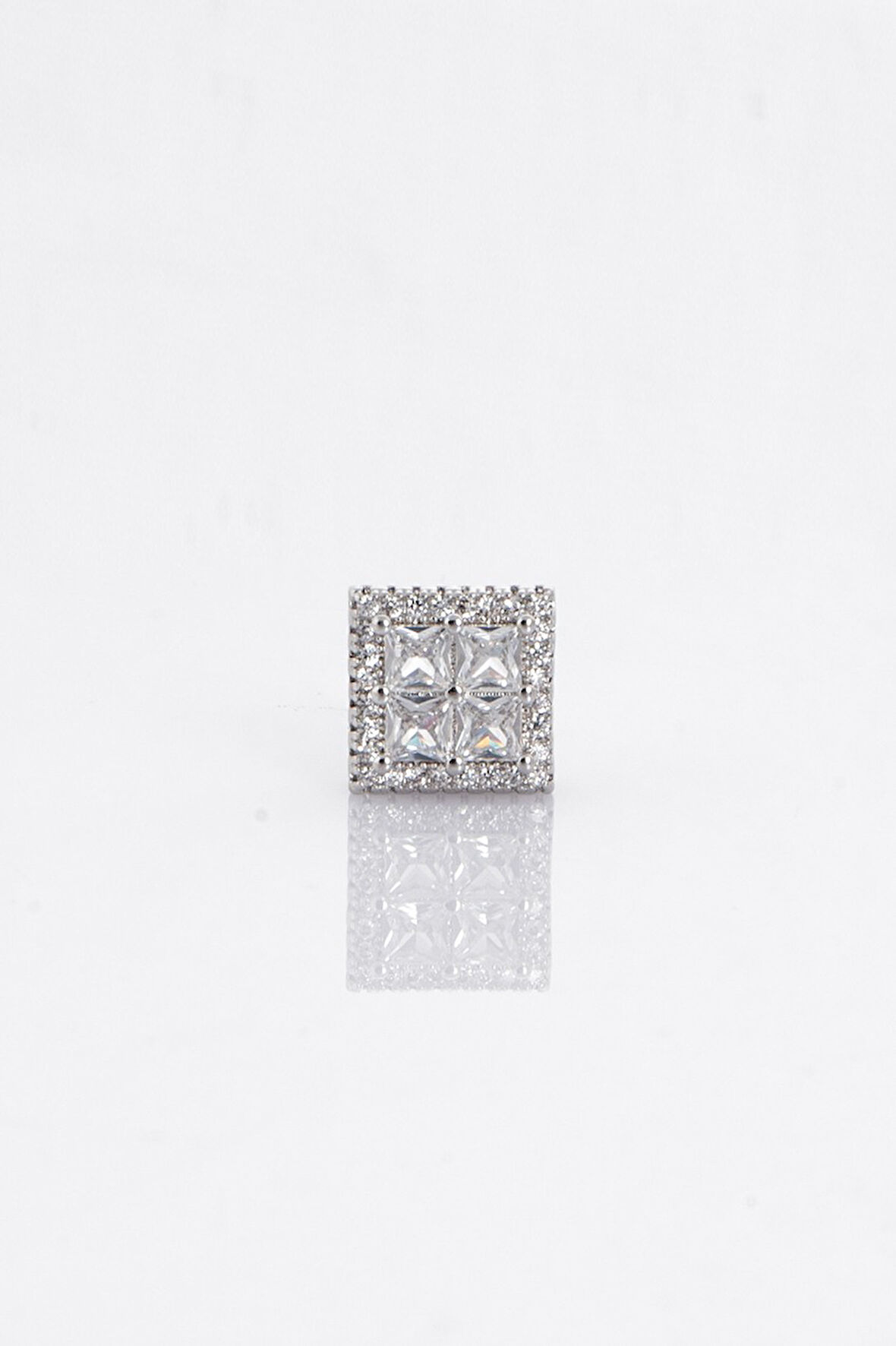 10mm Square Cut Four Stone Diamond Küpe