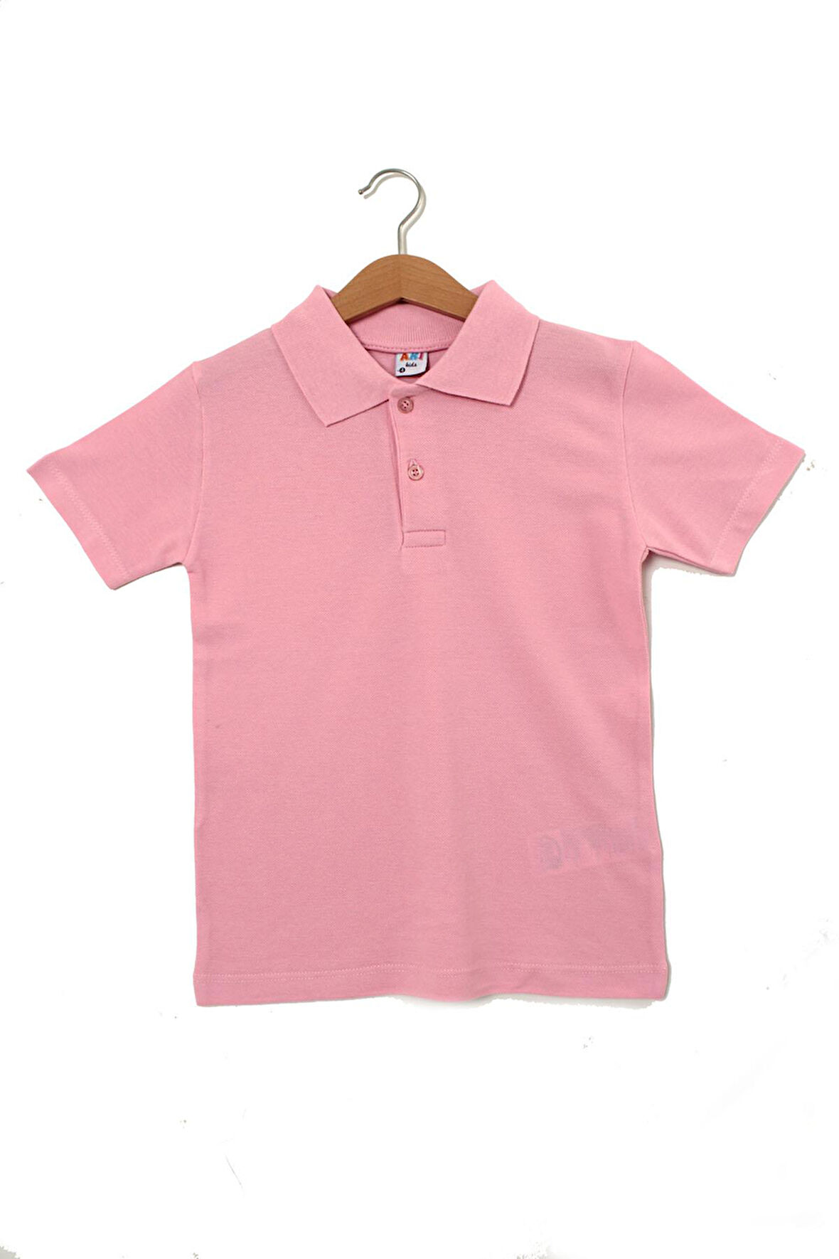 Erkek Çocuk Kısa Kollu Pembe Polo Yaka Tişört - Pamuklu Günlük Okul Kıyafeti