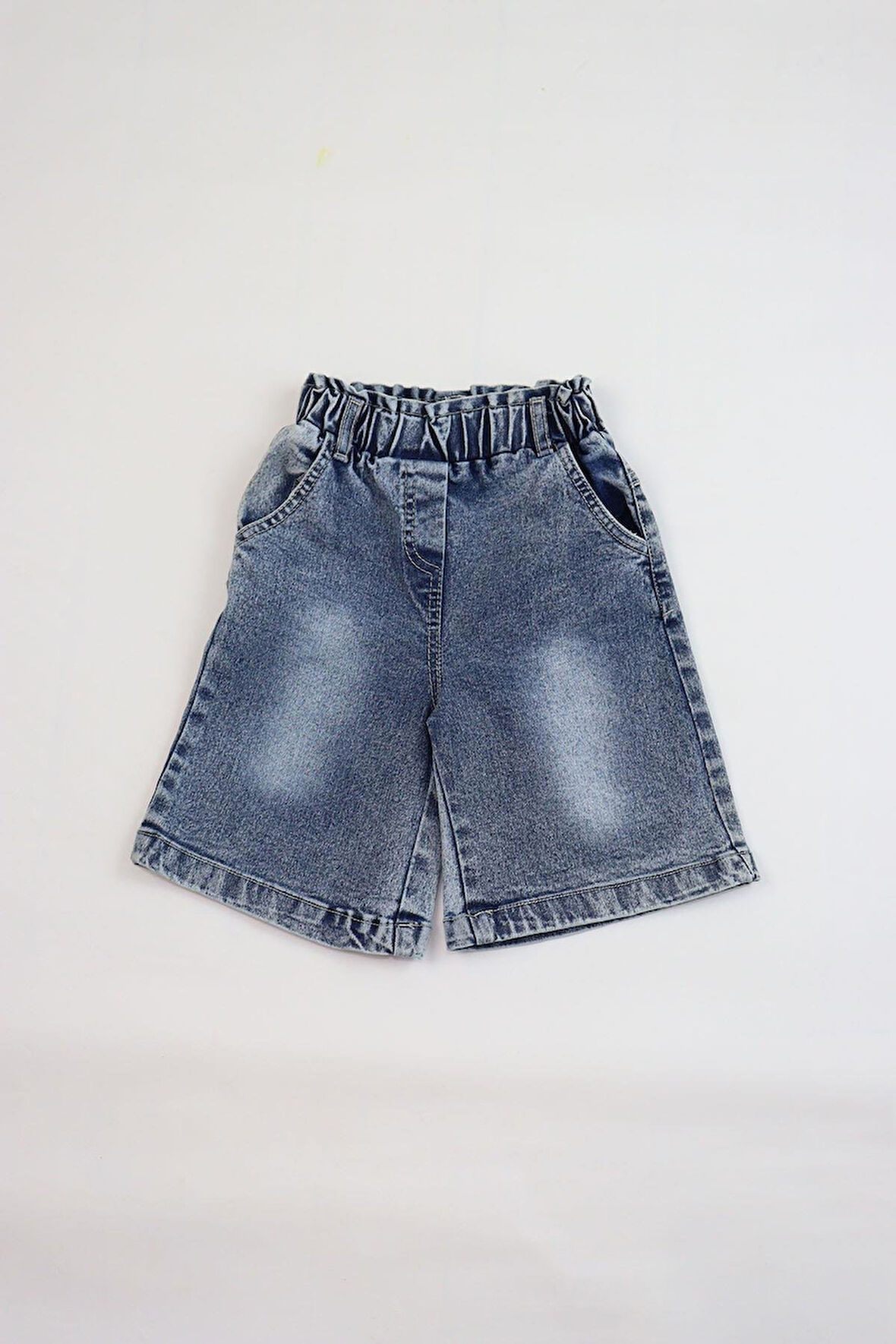 Çocuk Kot Şort - Lastikli Bel, Rahat Kalıp, Cepli, Günlük Yazlık Denim Şort