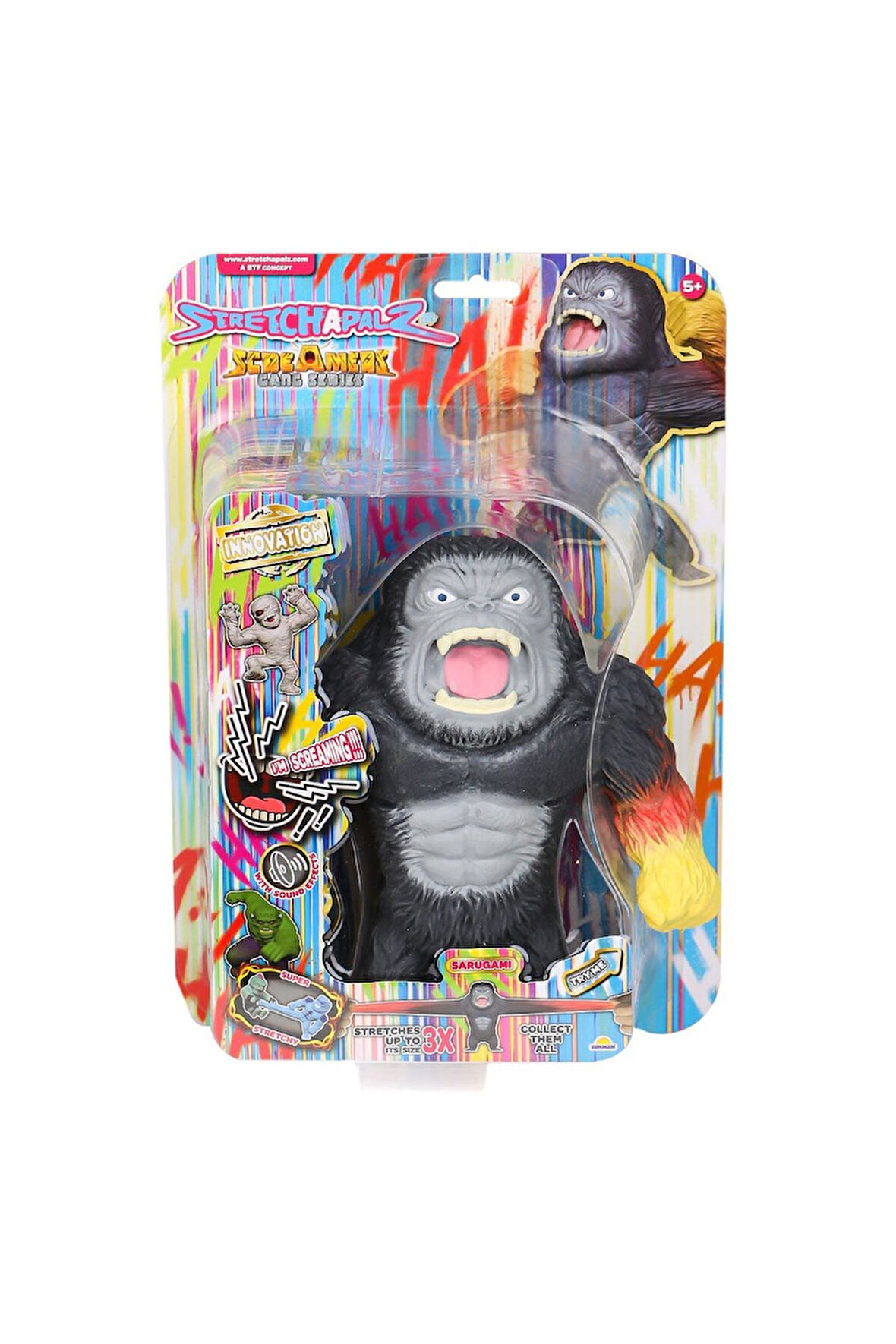 Monster Flex Sesli Stretchapalz Screamers Çete Seri Esnek Yumuşak Stretch Karekter Fiğür @SARUGAMİ@