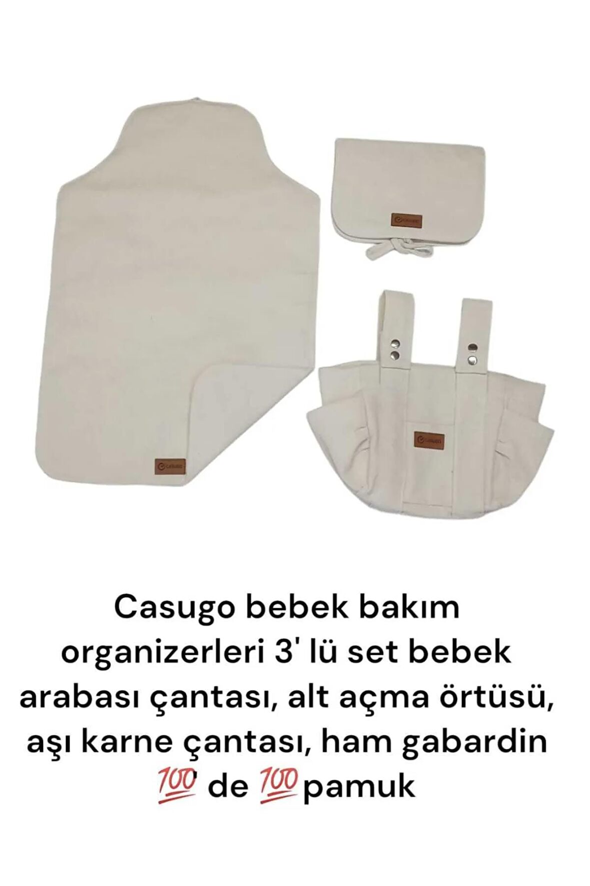 Bebek Arabası Çantası , Organizer , Bebek Bakım Çantası , Bebek Seti - Ekru - SU SHOP.