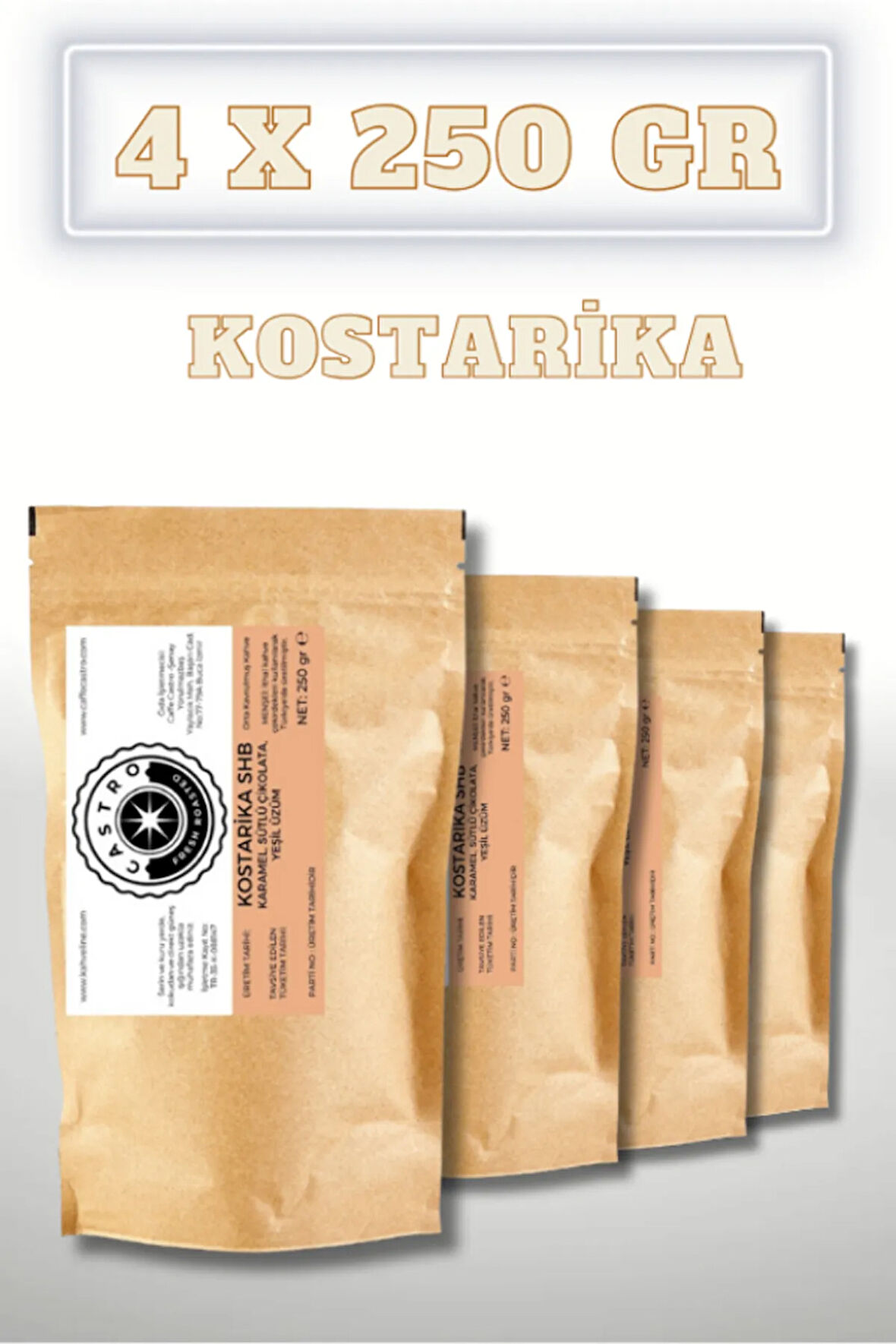 Kosta Rika SHG Espresso Kahve (Öğütülmüş) 1000 Gr.(4X250 GR)