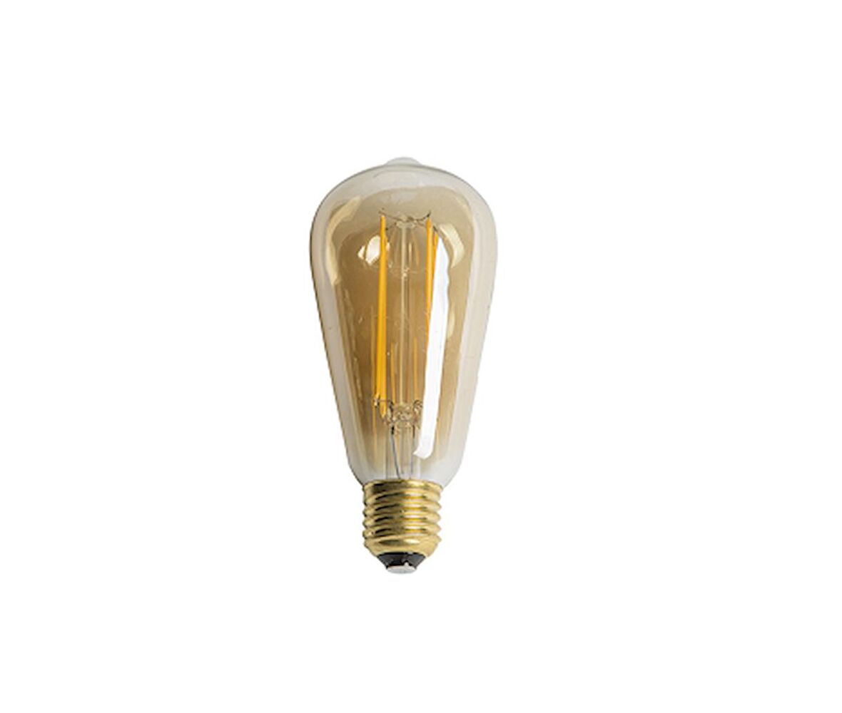 Cata 6W Dimmerli Rustik Led Ampul Uzun Flmanet 2700K Amber