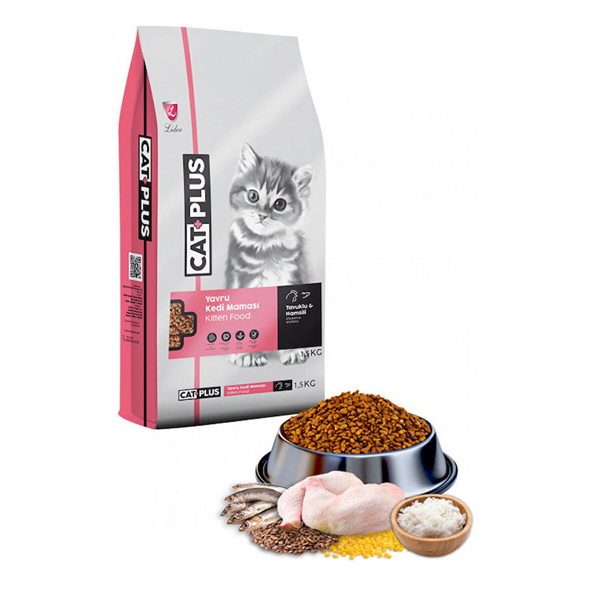 CatPlus Tavuklu Hamsili Yavru Kedi Maması 1,5 Kg