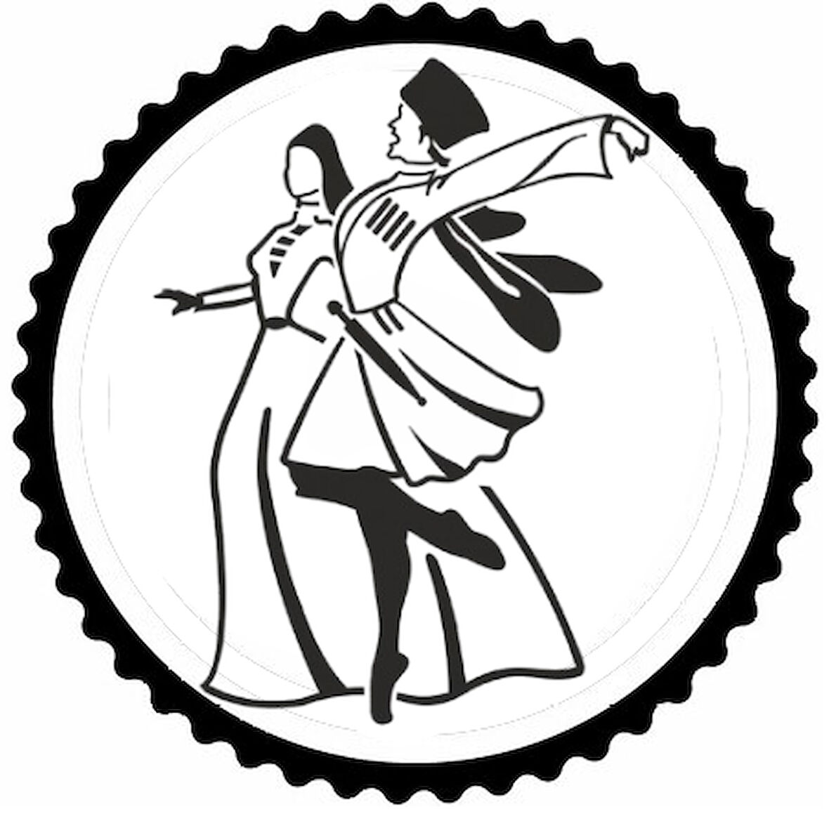 Kafkas Dansçılar 3.Model Tasarım Sticker 10 x 10 cm