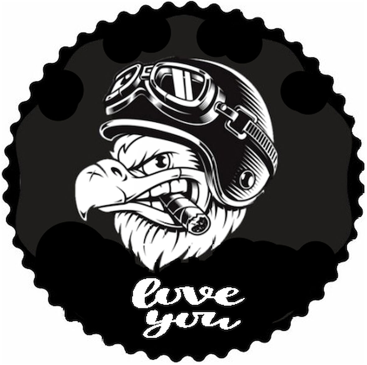 Seven Motorcu Akbaba Tasarım Sticker 10 x 10 cm