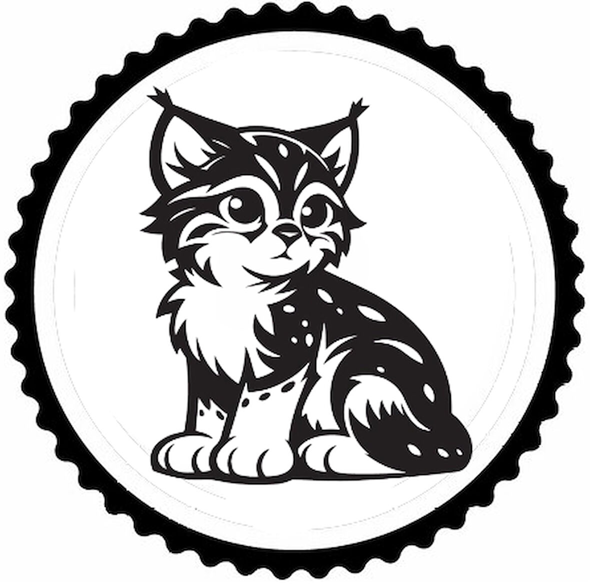 Minnoş Kedi Tasarım Sticker 20 x 20 cm