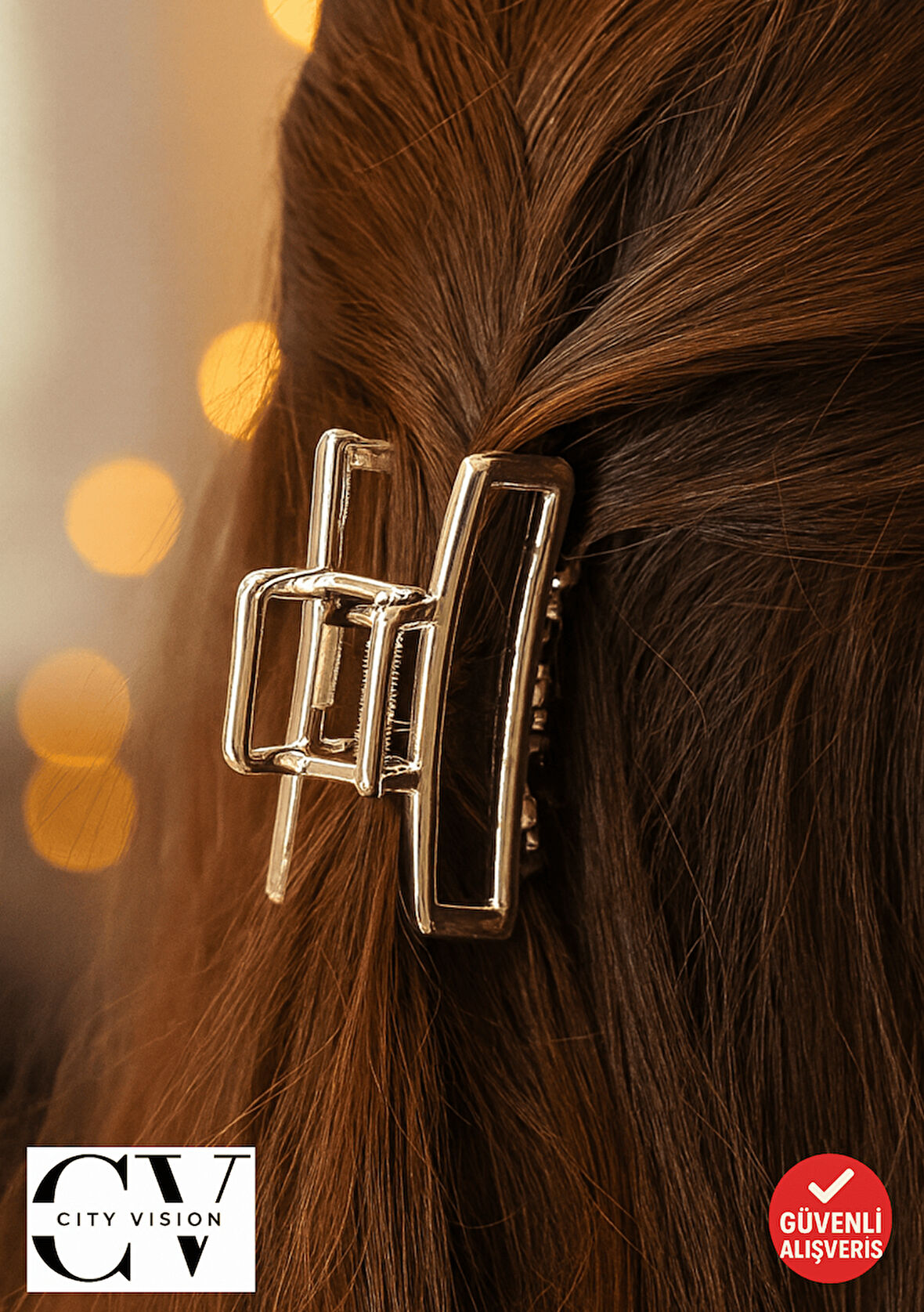 Gümüş Renk Dikdörtgen Metal Mandal Saç Tokası 4,5 cm Küçük Boy– Şık ve Dayanıklı Toka