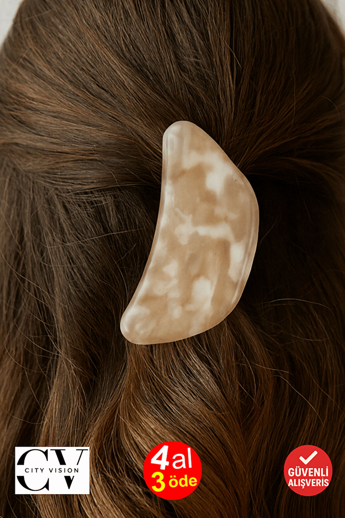 Kahverengi Degrade Renk Mandal Saç Tokası 9 cm – Şık ve Zarif