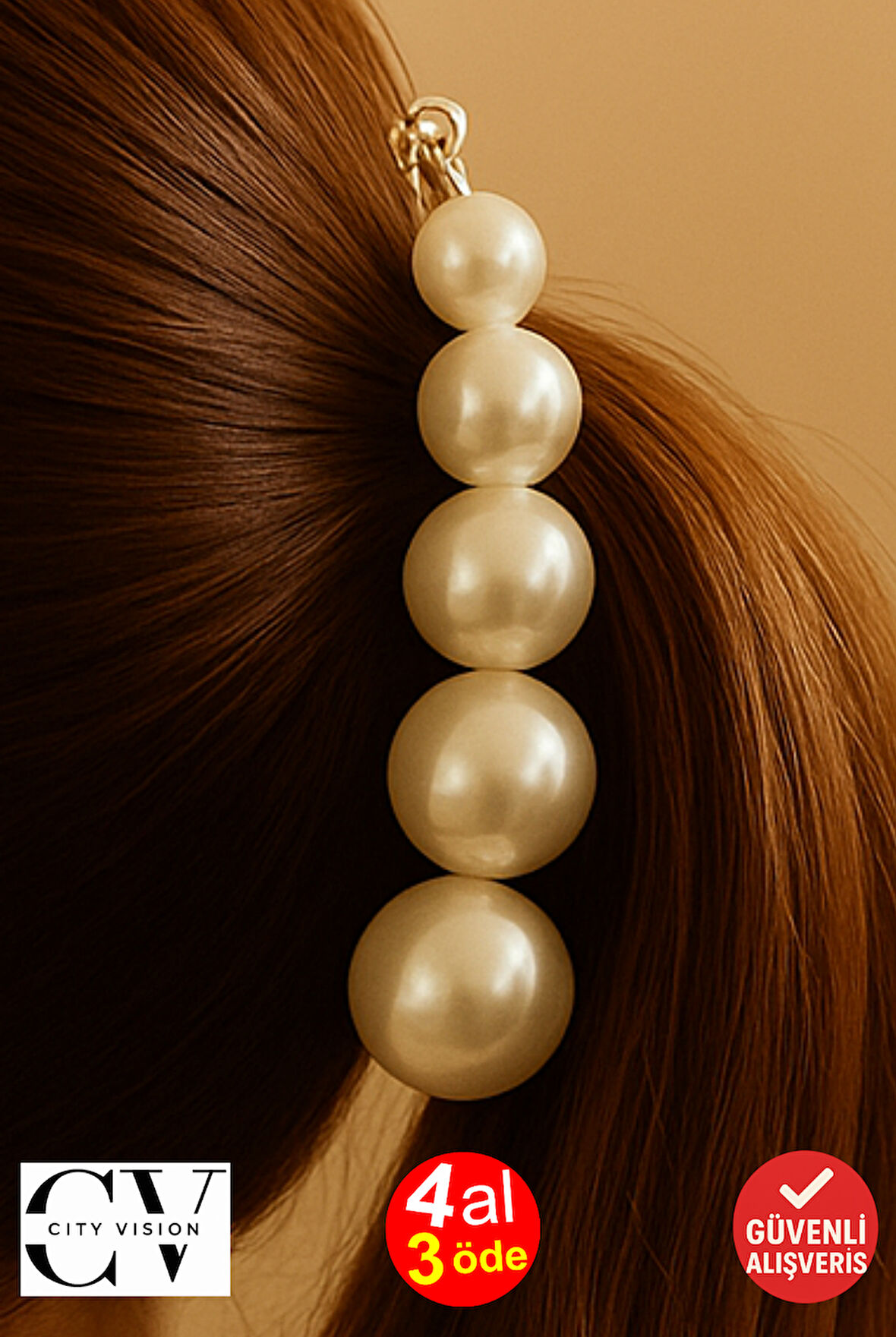 Parlak İnci Muz Toka 10 cm