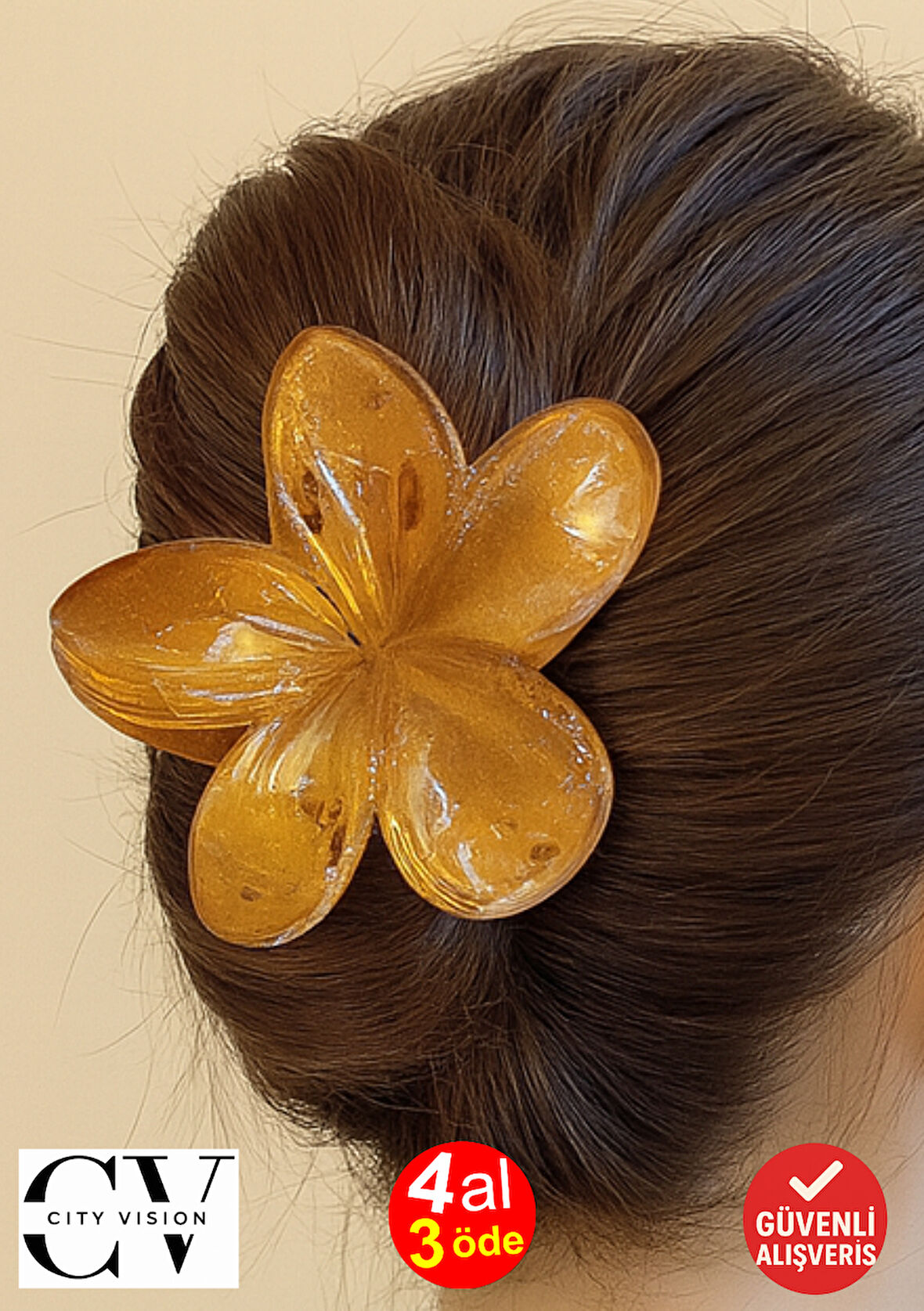 Simli Hardal Renk Lotus Toka 8 cm - Şık ve Dayanıklı