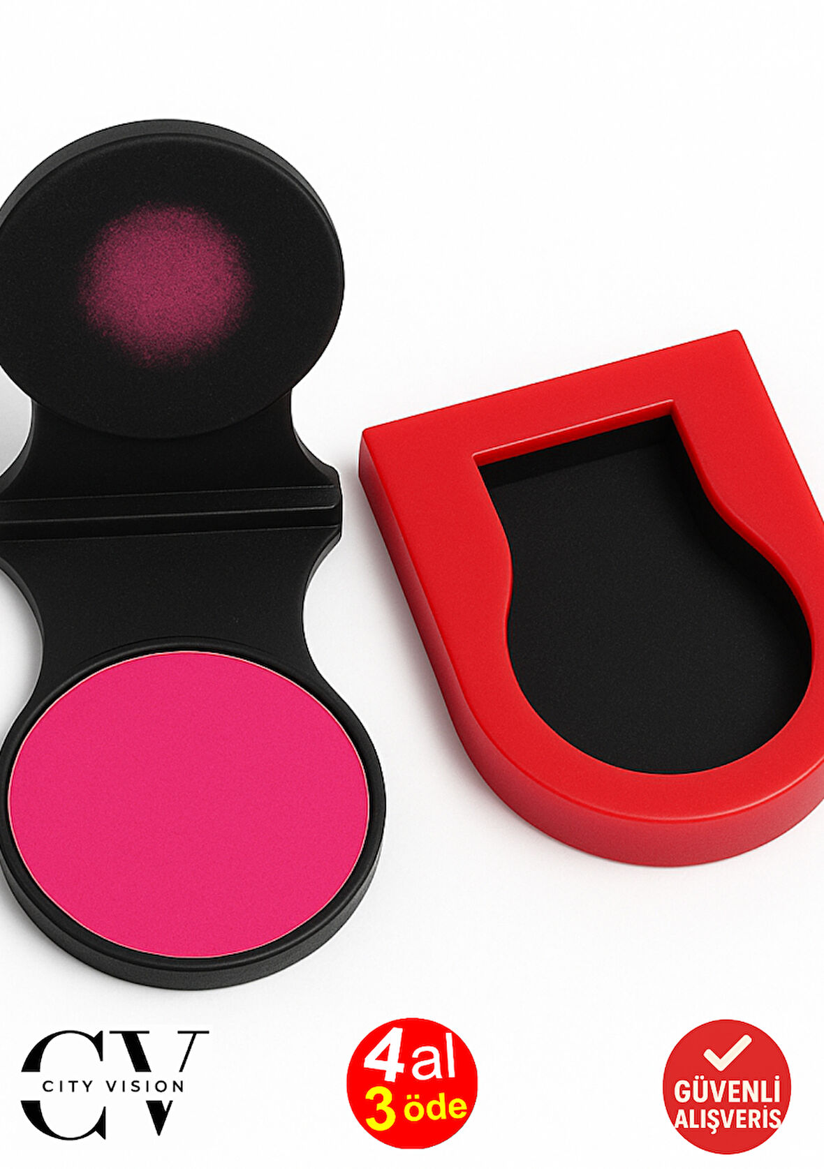  Kırmızı Saç Tebeşiri Uygulama Aparatı 4 cm – Pratik ve Temiz Kullanım İçin Klipsli Tutucu