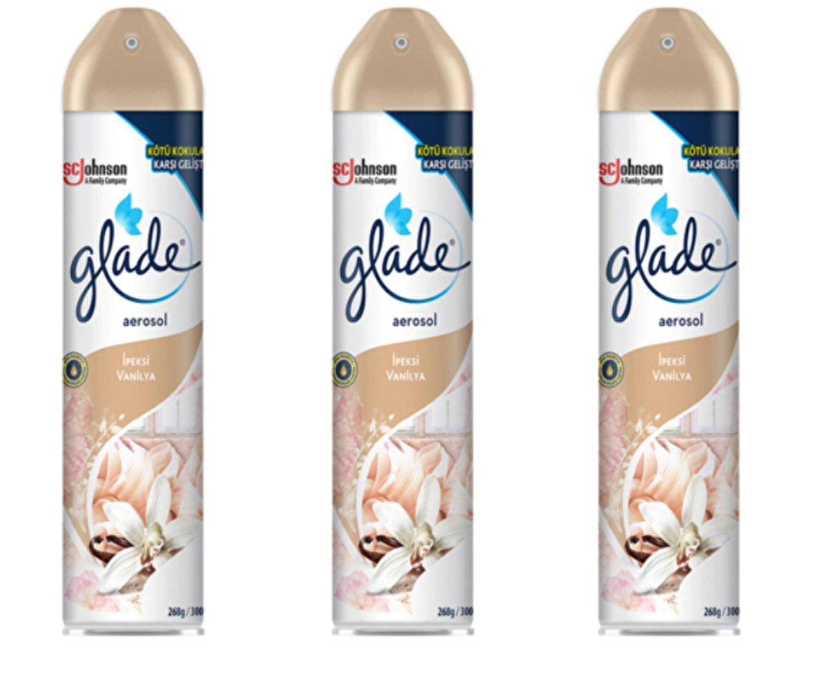 GLADE AEROSOL İPEKSİ VANİLYA 300 ML x 3 ADET