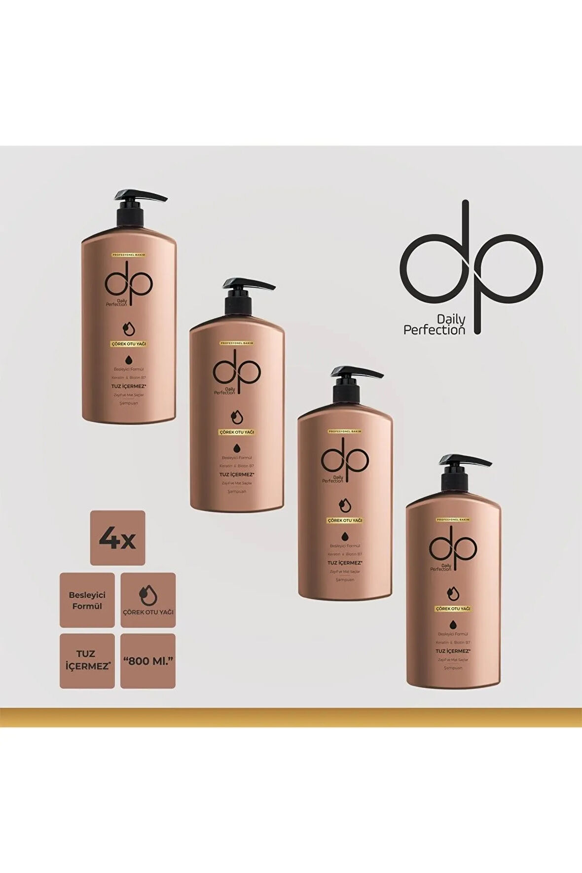 Daıly Perfectıon Çörek Otu Tuzsuz Şampuan 800 Ml (4 Adet)