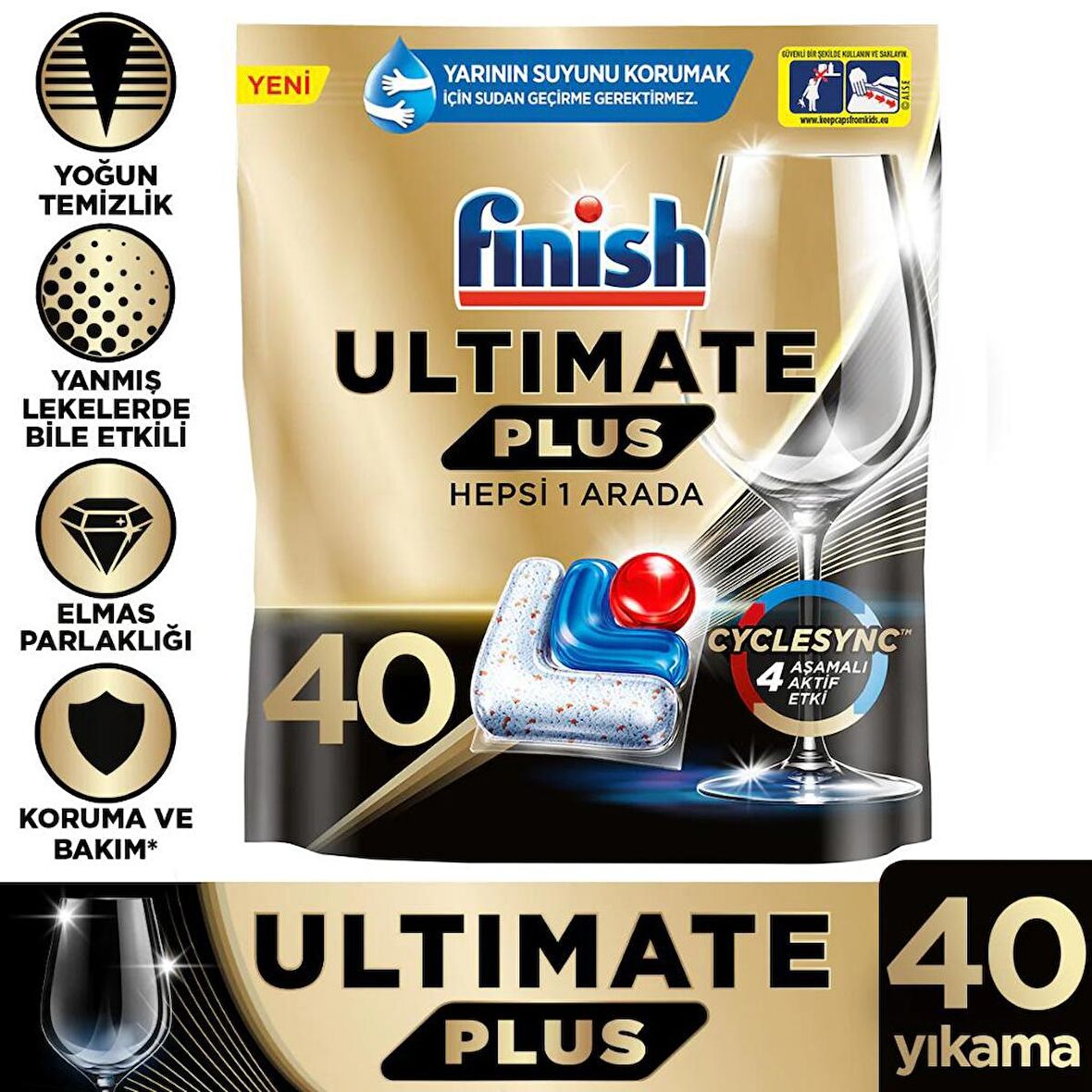 FİNİSH ULTİMATE PLUS 40 KAPSÜL BULAŞIK MAKİNESİ DETERJANI TABLETİ