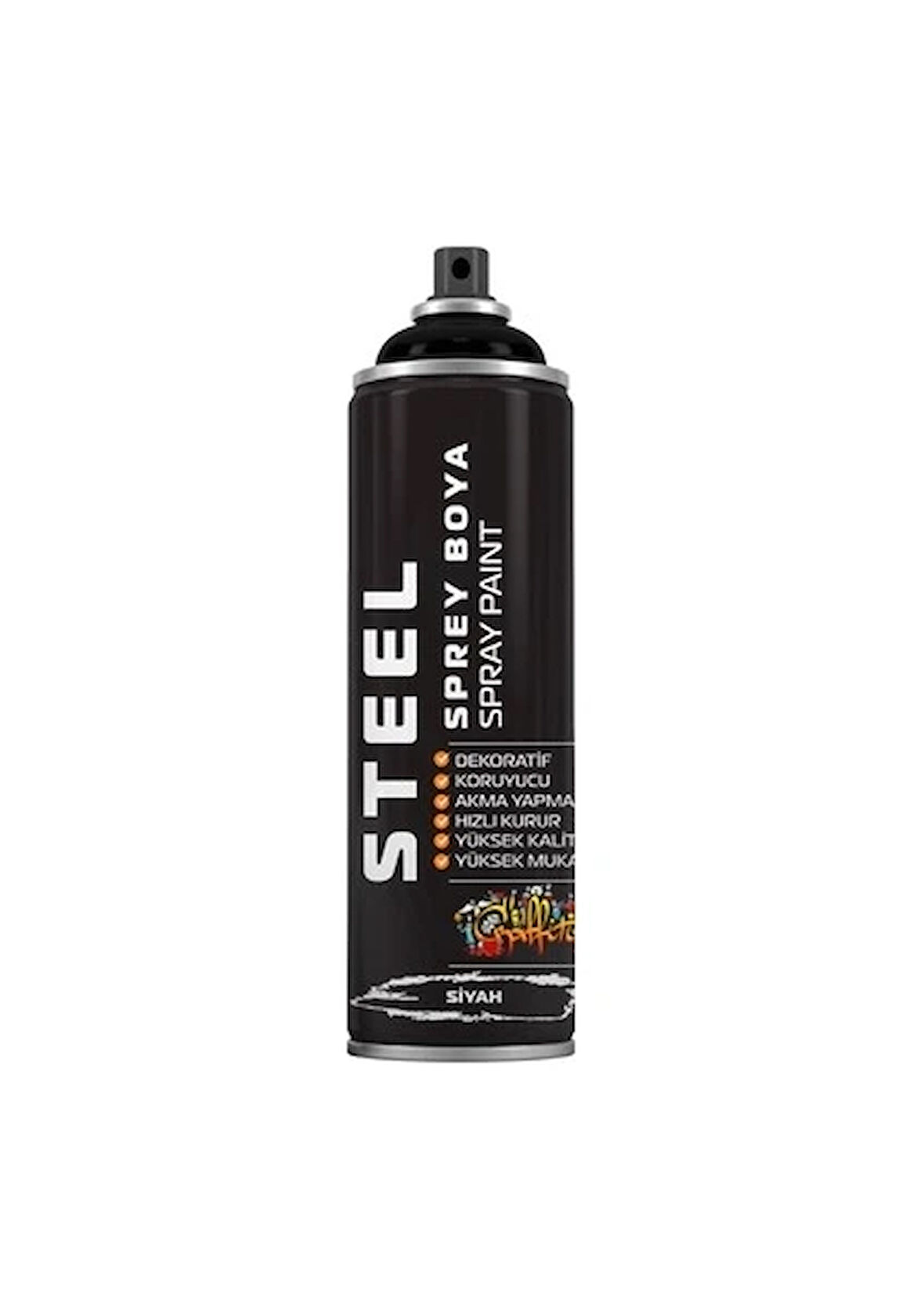Steel 400ML Sprey Boya Parlak Siyah