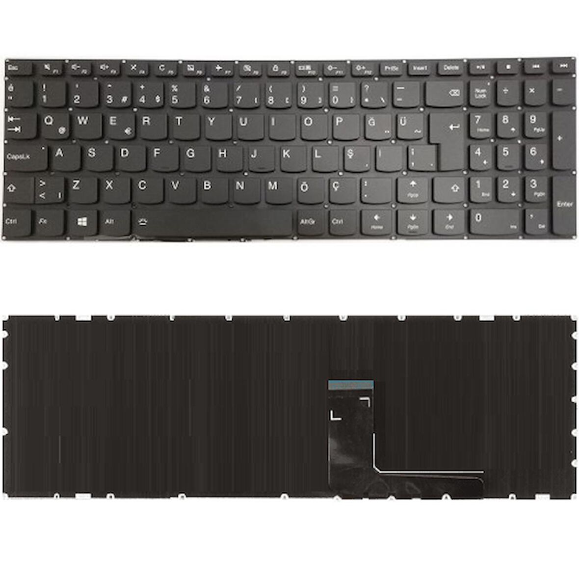 Lenovo 5CB0L37533, 5CB0L37526, 5CB0L46631, 5CB0L46658 Uyumlu Klavye Tuş Takımı Siyah Türkçe