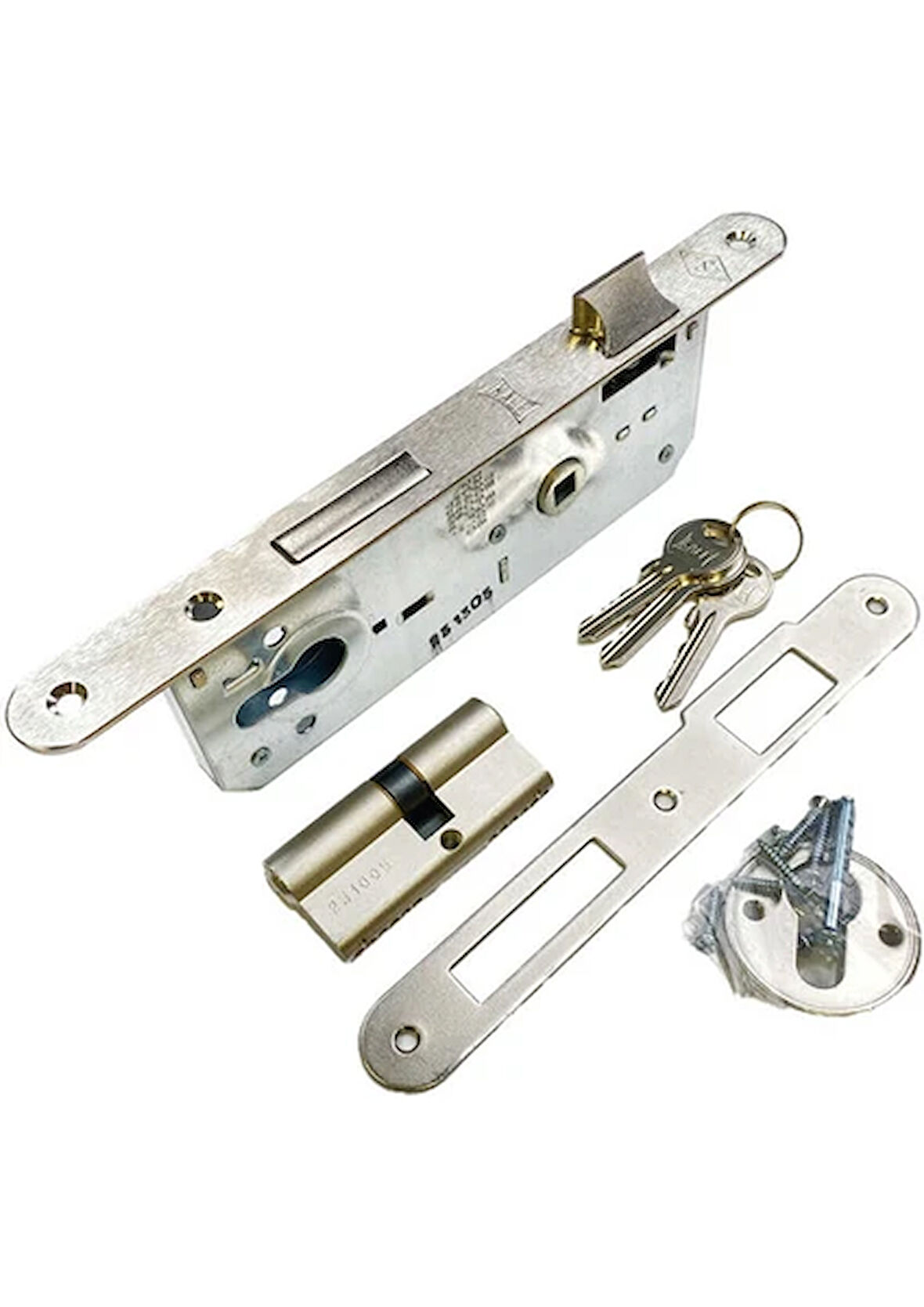 Kale Kilit 152 R Silindirli Göbekli Gömme Kapı Kilidi Nikel Oval 35 mm