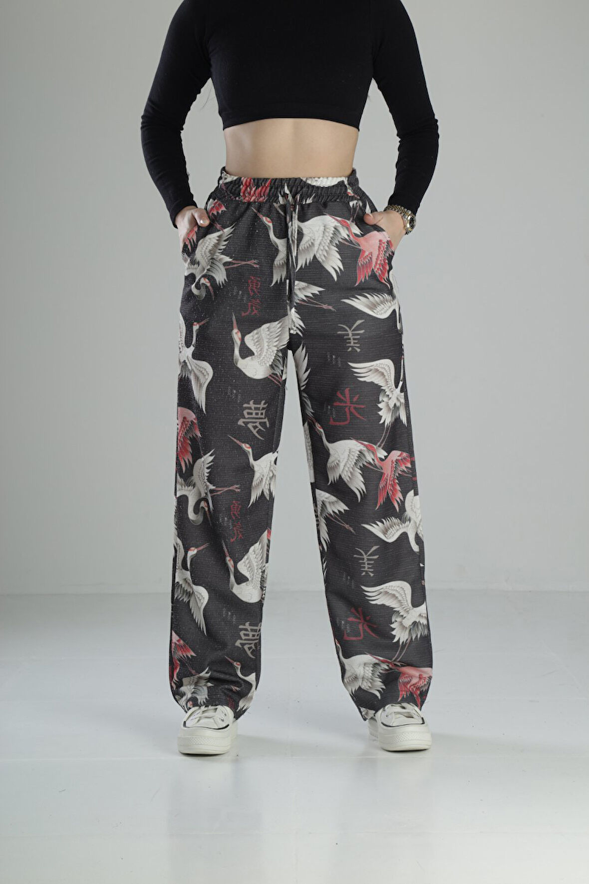 Özgürlük Desenli Baggy Pantolon