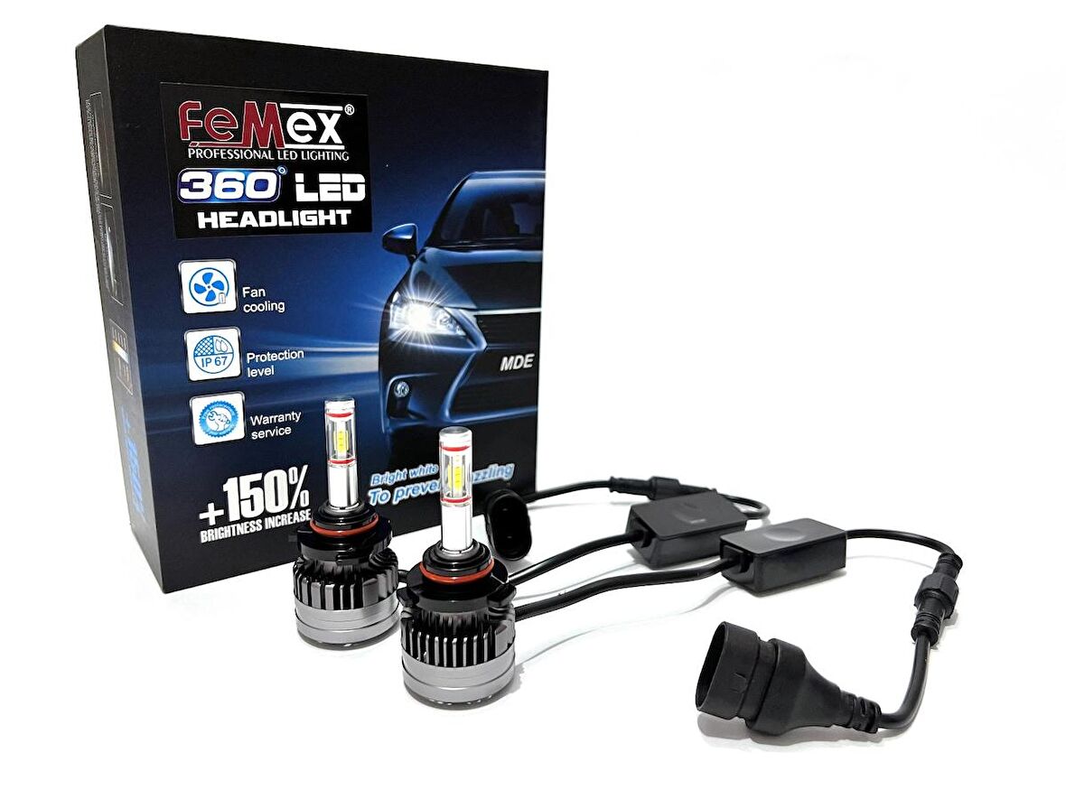 FEMEX 360* CSP SUPERİOR 4 YÖNLÜ CHİPSET HB3 9005 LED XENON LED HEADLİGHT