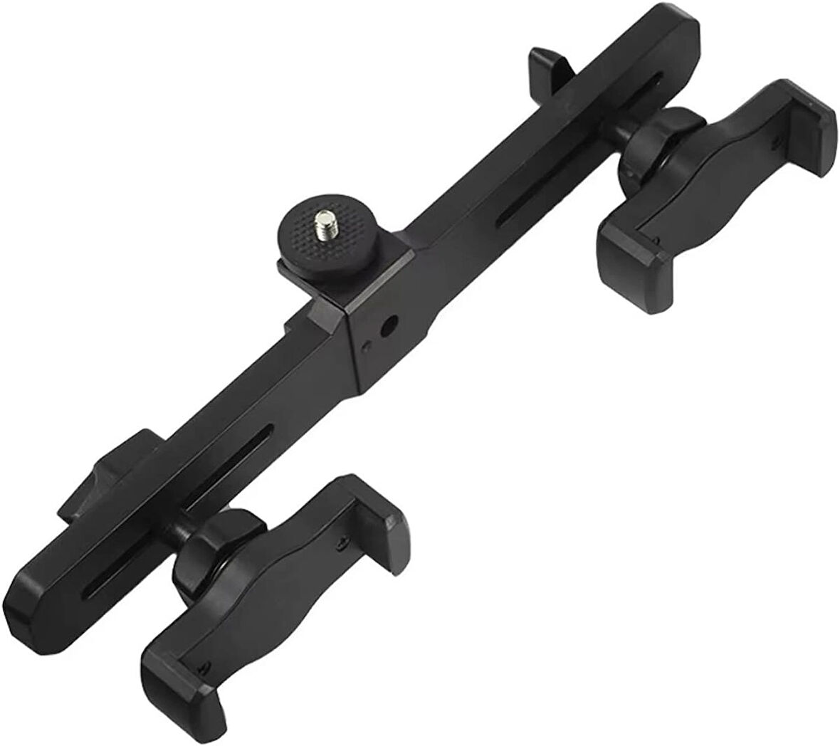 Microcase 2in1 Çift Başlıklı Ayarlanabilir 2 Telefon Tutucu + 2.1 MT Tripod - SİYAH AL5061