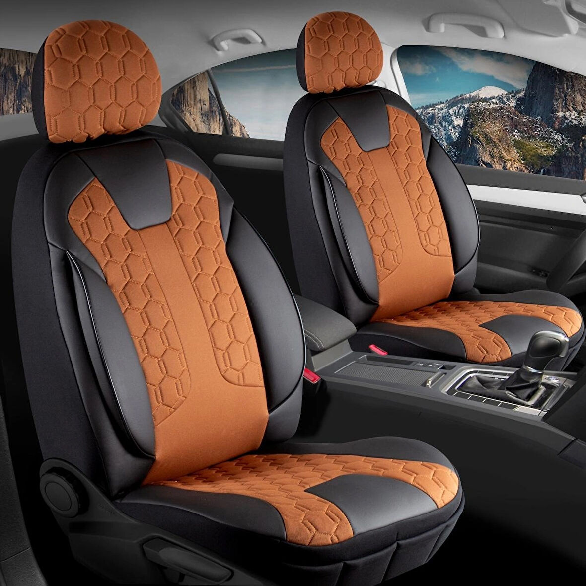 
Fiat Palio Uyumlu Deri Detaylı Oto Koltuk Kılıfı Ön Arka Set Cyrus Model Tarçın FS