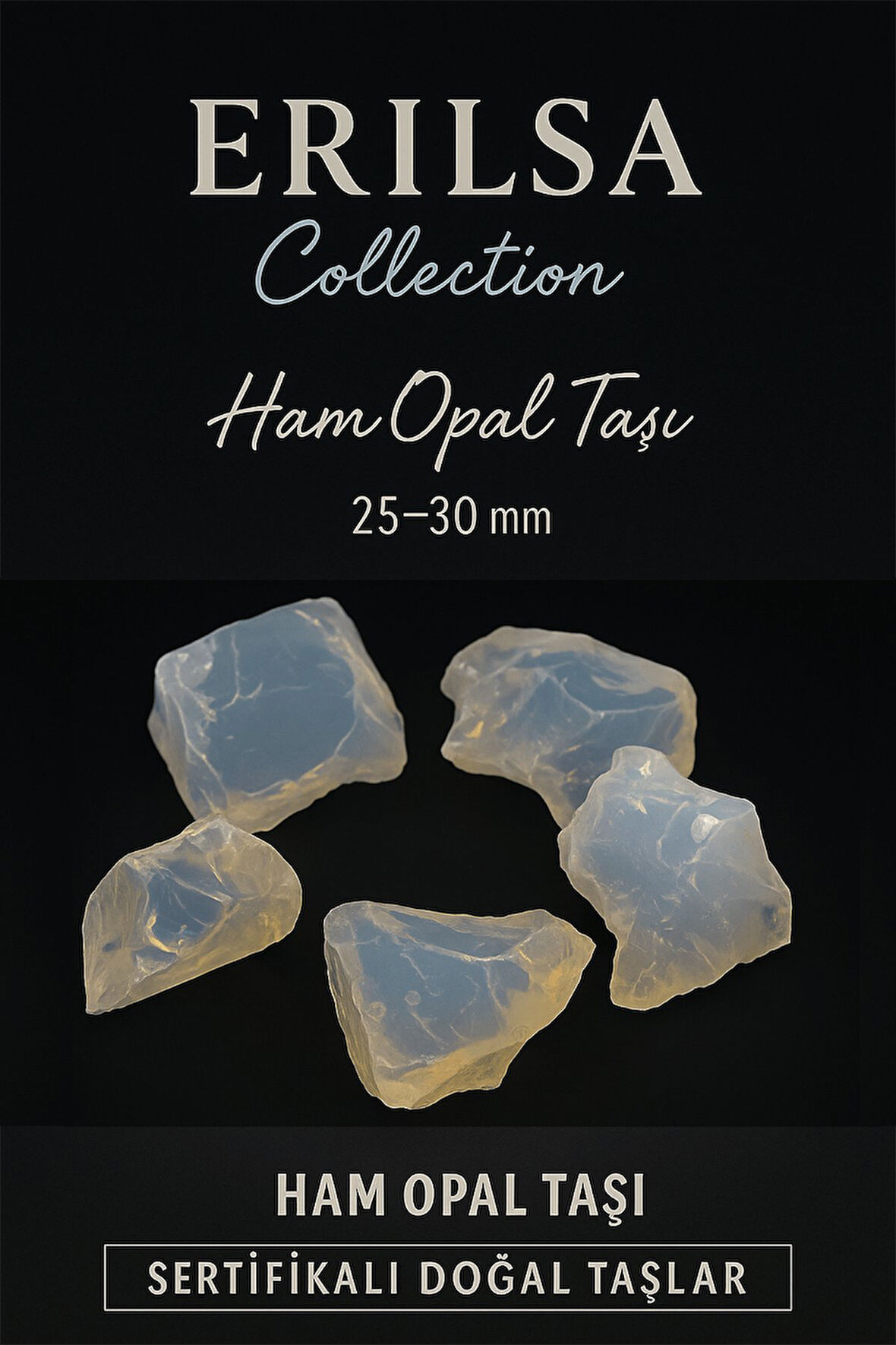 Sertifikalı Ham Opal Taşı 25–30 mm – İçsel Işığı Güçlendiren Doğal Taş