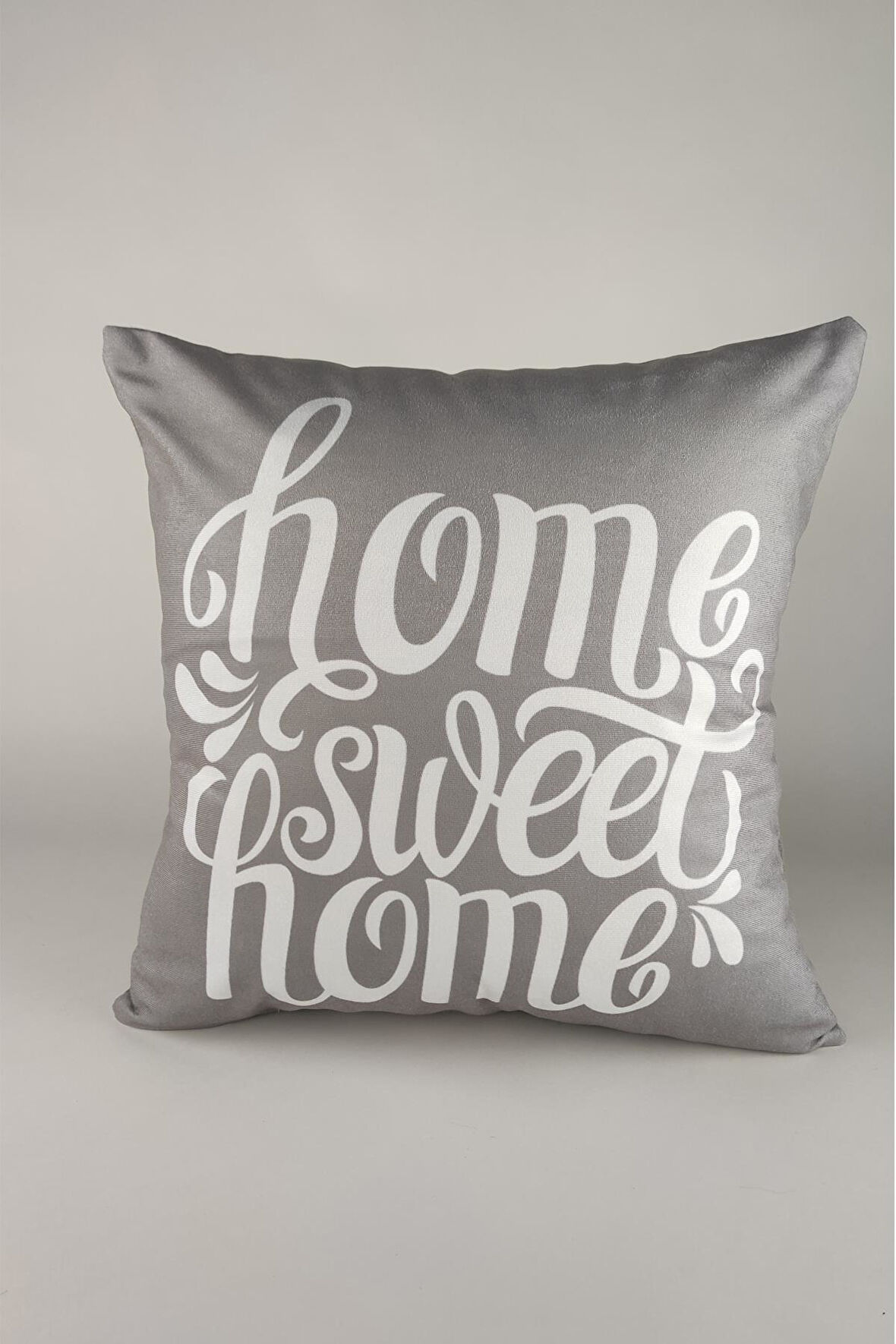 Gri Home Sweet Kırlent Kılıfı-38