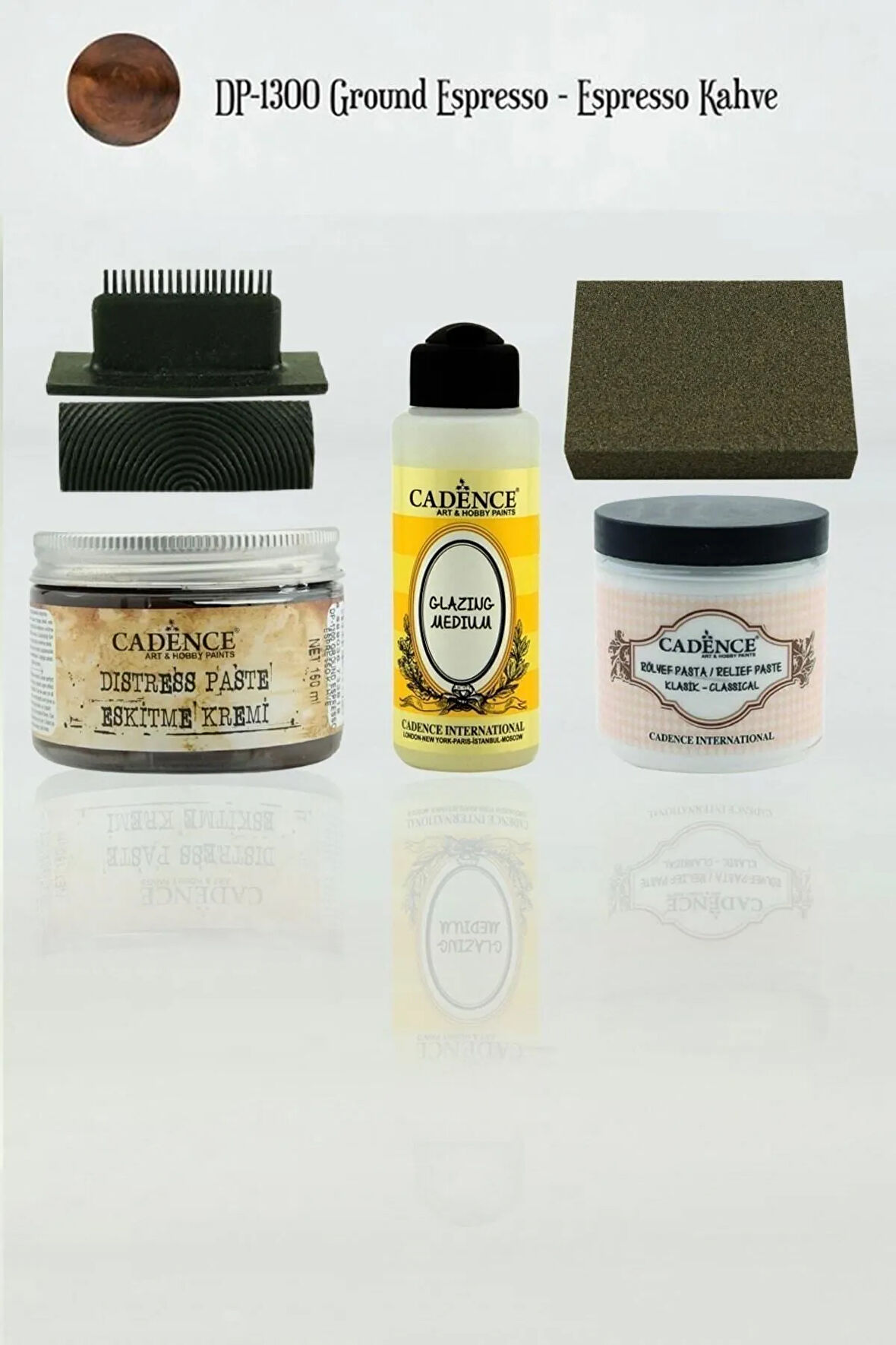 Cadence Masif Ahşap Doku Yapım Seti-(dp1300+120ml Glazing+250ml Klasikrölyef+budak+zımpara)